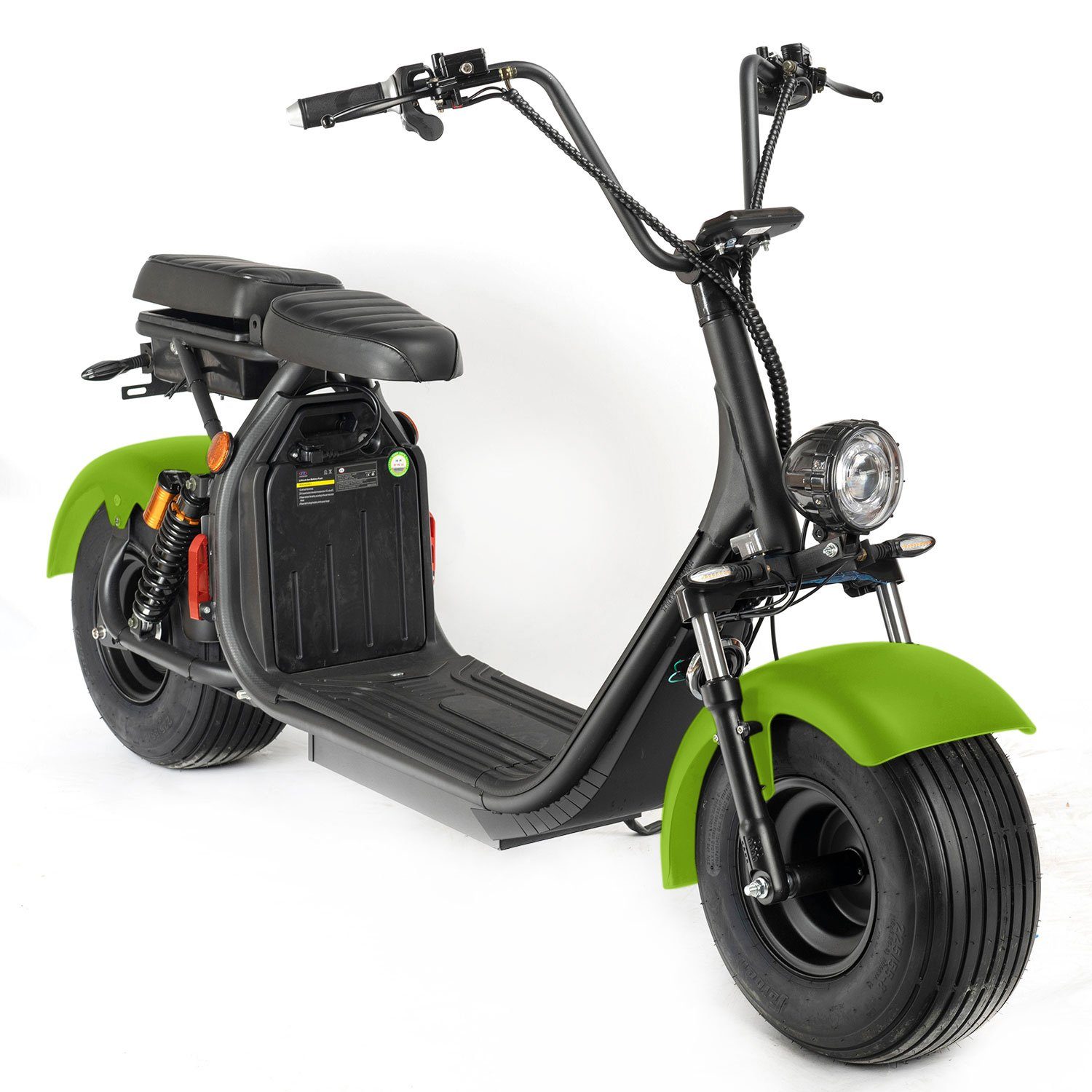 ENEWAY E-Scooter Coco II grün, 45,00 km/h, (Set, COCO II 2000W 45 km/h 20AH Lithium), mit Straßenzulassung