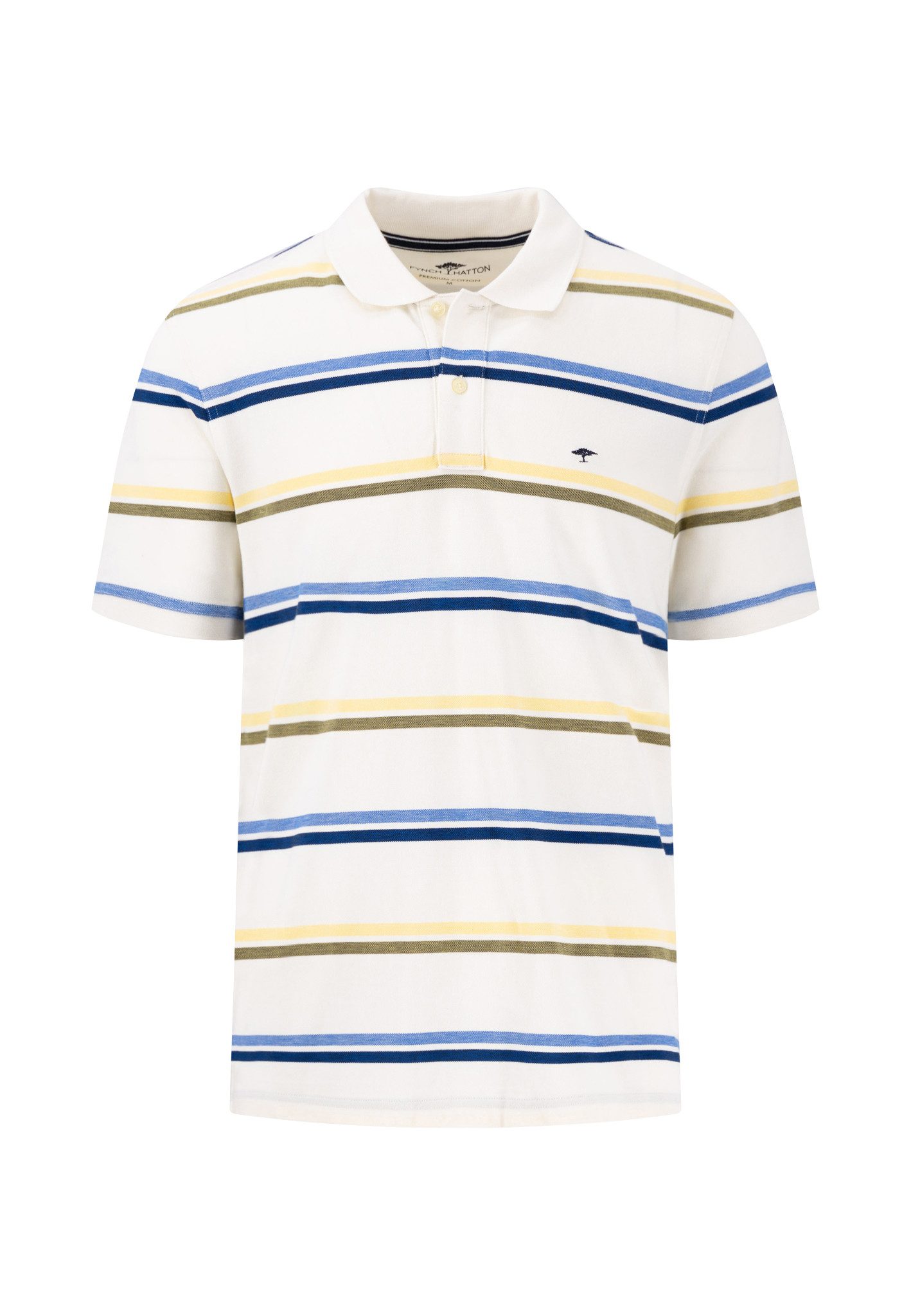 Poloshirt - Premium Cotton Multi Striped Poloshirt kurzarm von Fynch-Hatton