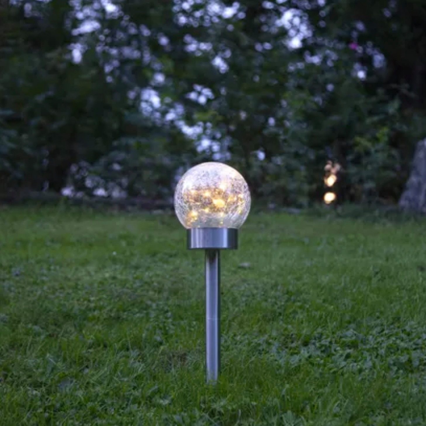 STAR TRADING LED Solarleuchte Glory 3-in-1 Edelstahl Silber, LED fest integriert, Warmweiß