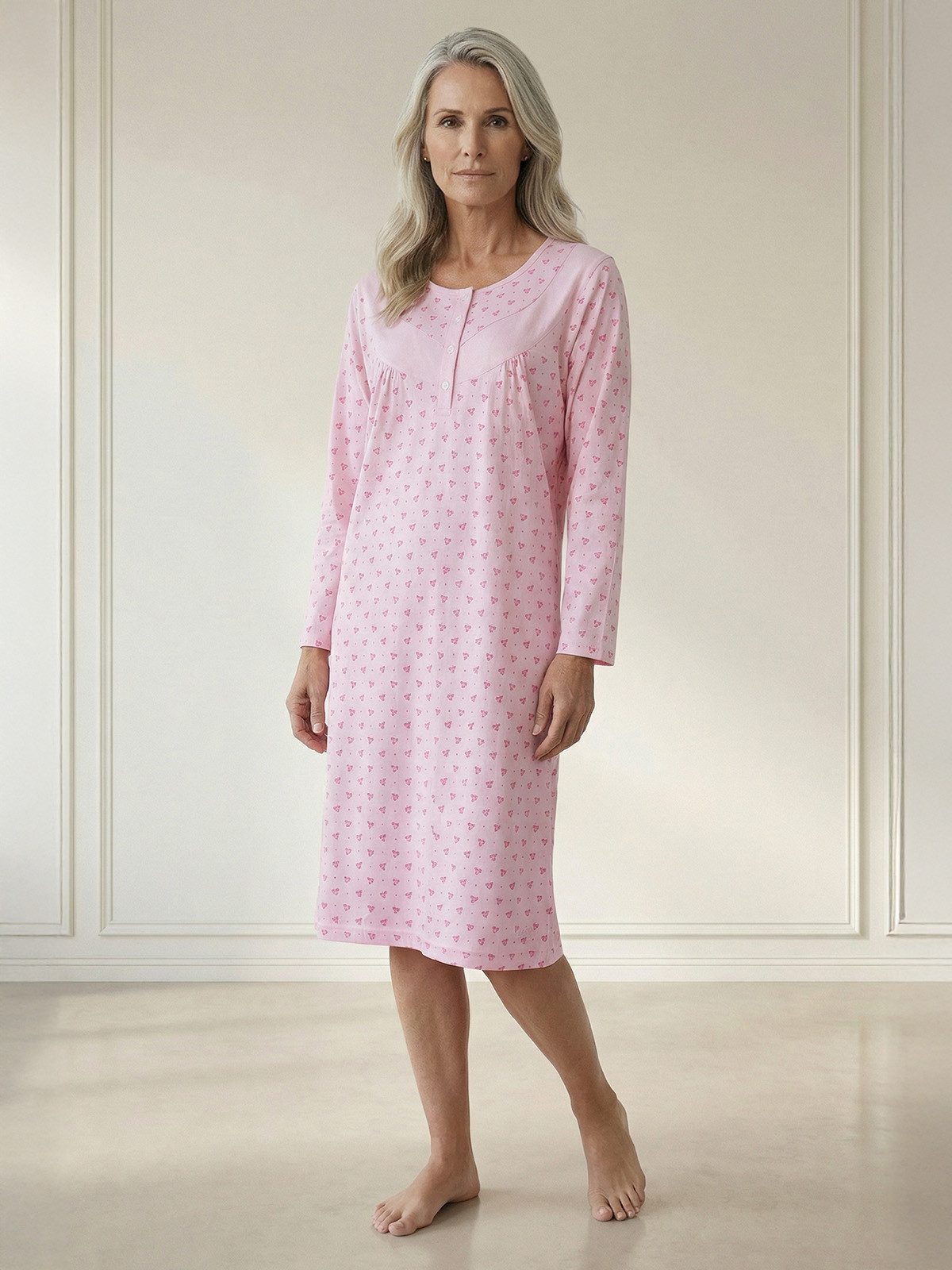 zeitlos Nachthemd Nachthemd Langarm - Helene Schleife