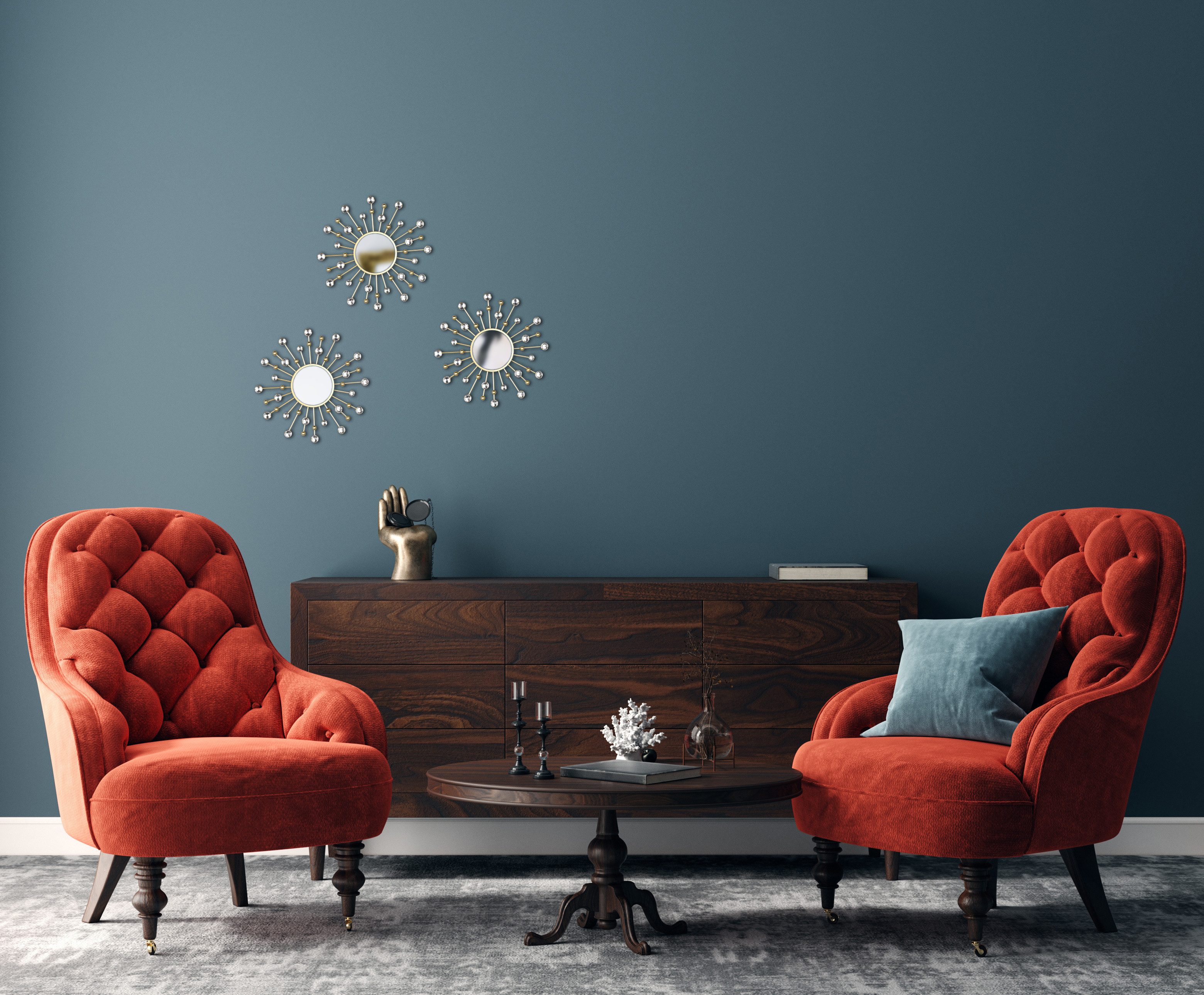 MIRRORS AND MORE Dekospiegel Melanie (Set, 3-St), mit Glitzersteinen