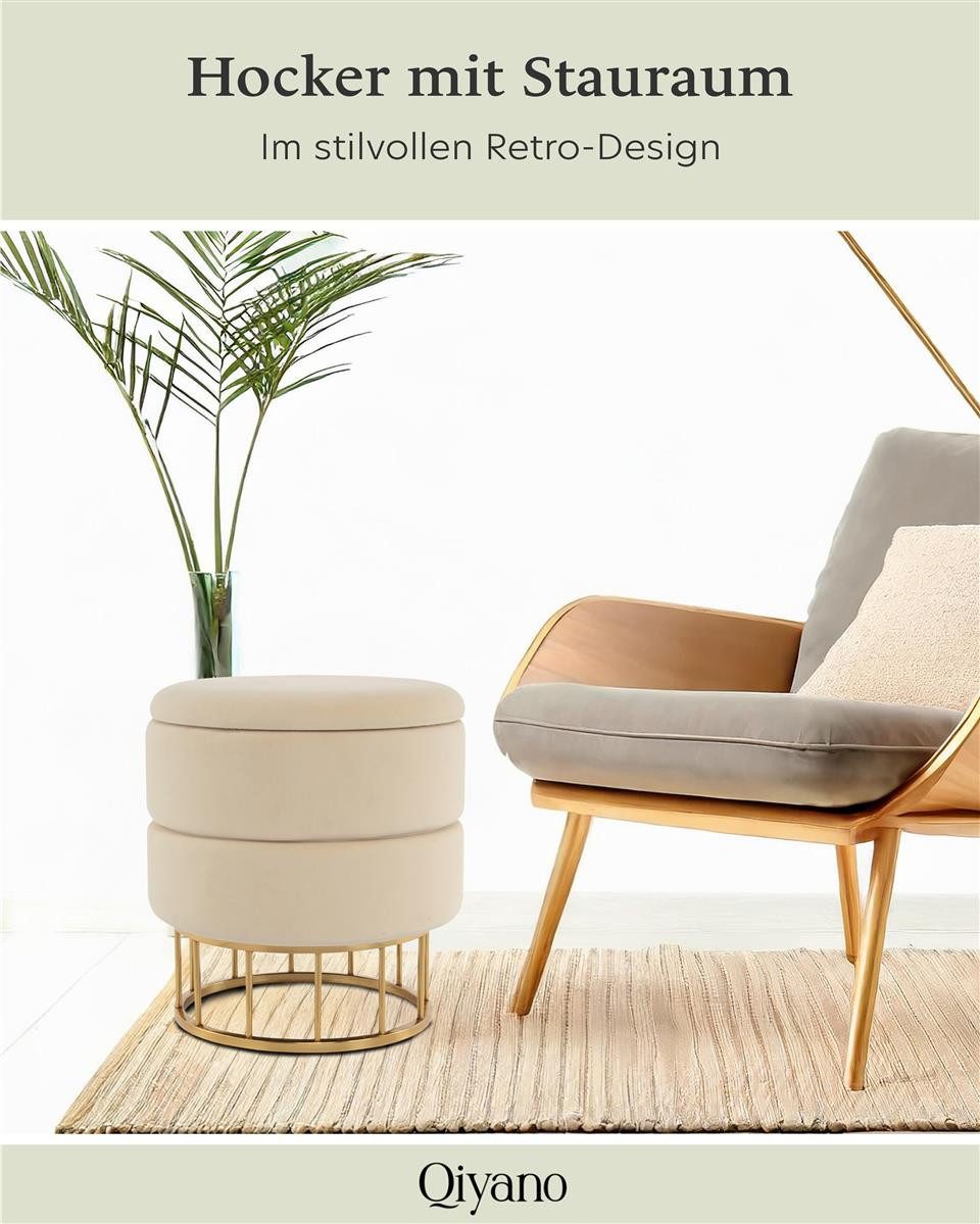 Qiyano Hocker Sitzhocker Edina - Stauraum, Wohnzimmer, Aufbewahren (1 St) günstig online kaufen