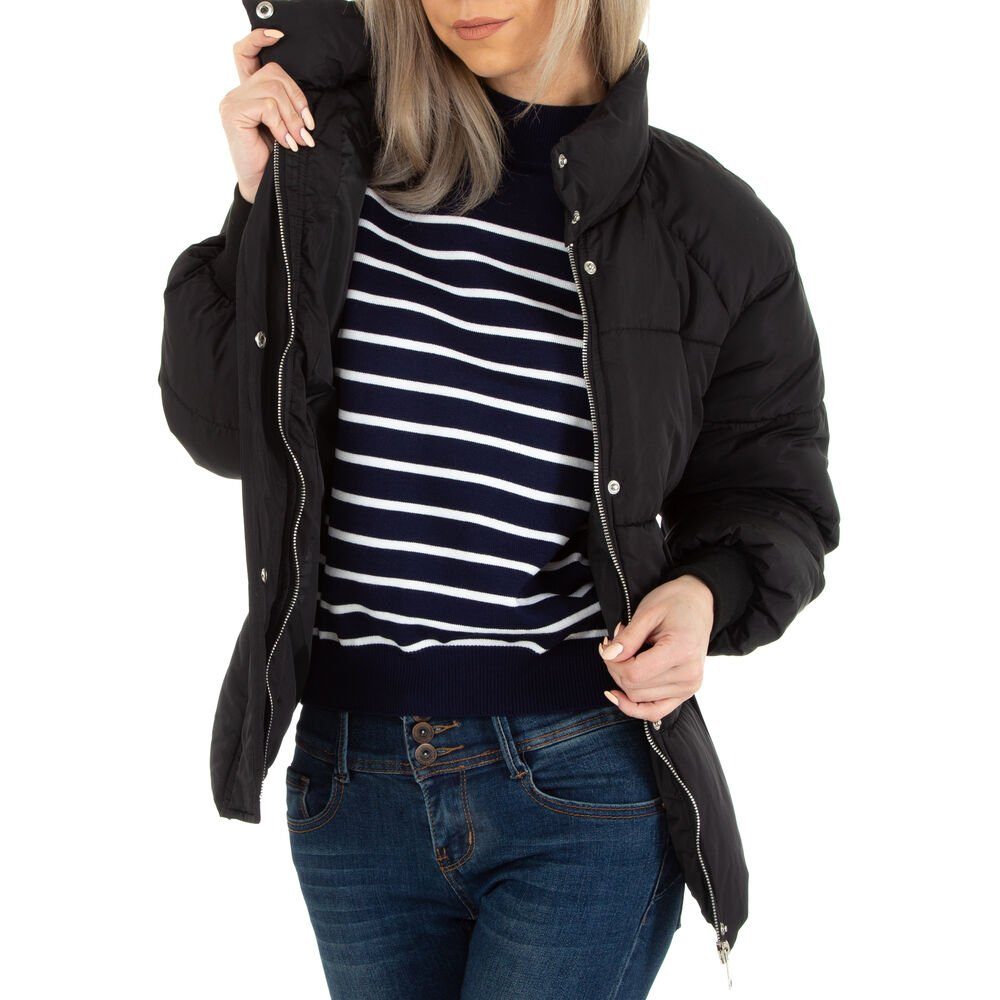 Ital-Design Steppjacke Damen Freizeit (78800261) Gefüttert Winterjacke in Schwarz