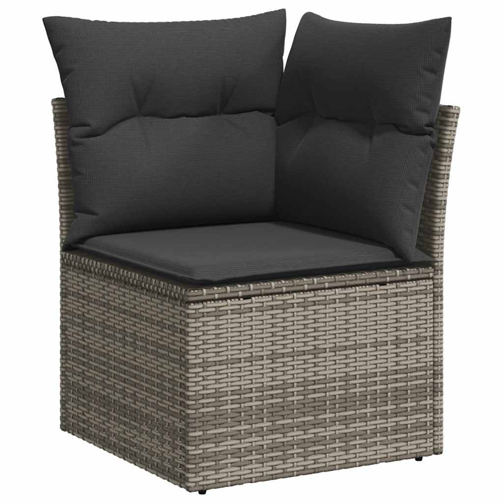 vidaXL Loungesofa Garten-Ecksofa mit Kissen Grau günstig online kaufen
