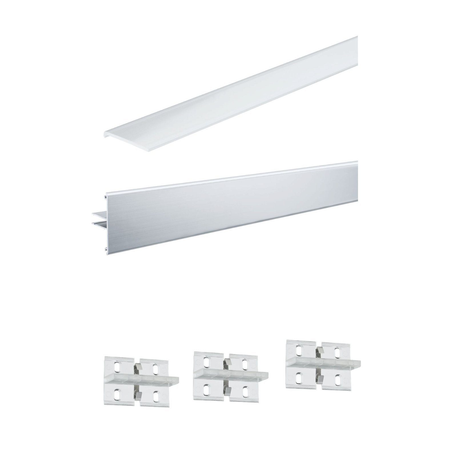 Paulmann LED-Stripe-Profil Function Duo Profil Set 200cm inkl 3 Clips + Diffusor  Alu eloxiert, Nicht vergessen: Passende LED-Strips gleich mitbestellen! | LED-Stripes