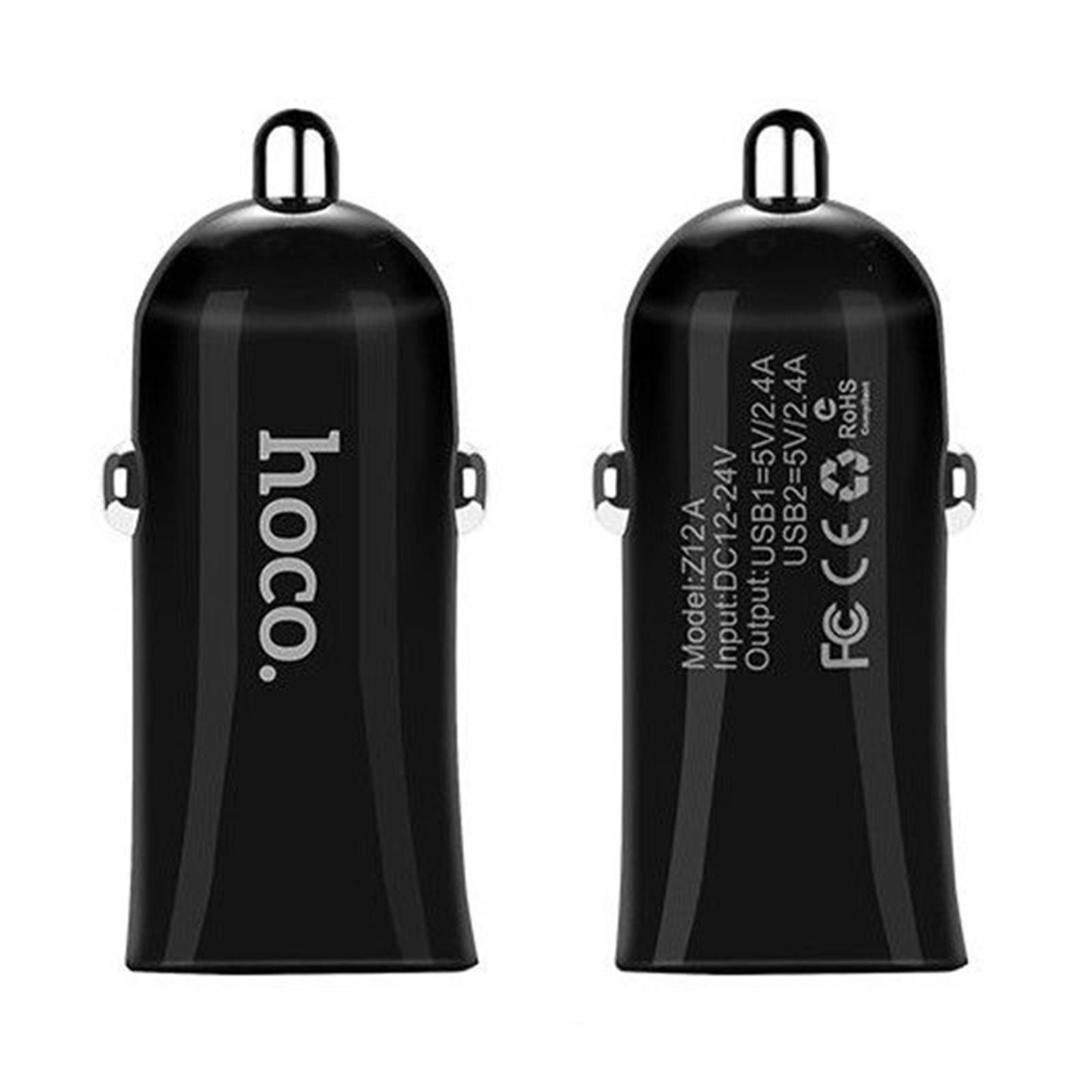hoco. 12W USB Typ A und USB A Smartphone-Ladegerät (2400 mA, KFZ Dual USB Lade Stecker Zigarettenanzünder Charger)