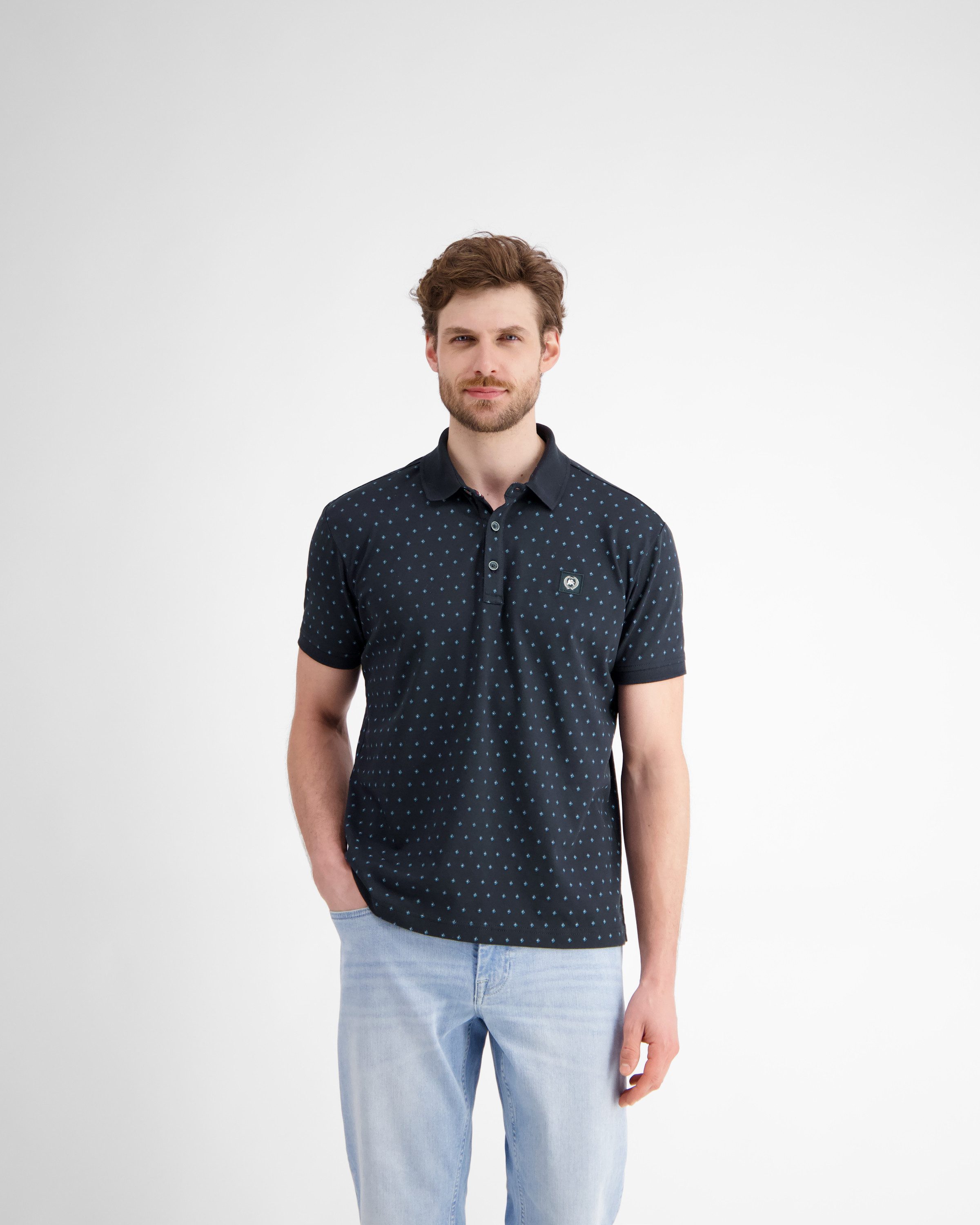 Poloshirt LERROS Herren Poloshirt mit Minimalprint