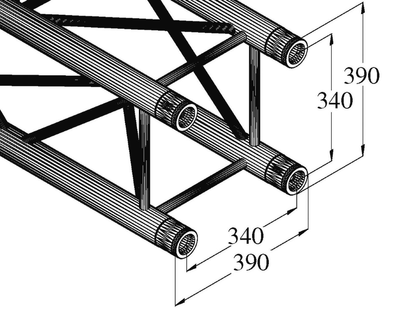 Thumbnail - Alutruss Rahmentraverse ALUTRUSS QUADLOCK TQ390-500 4-Punkt-Traverse