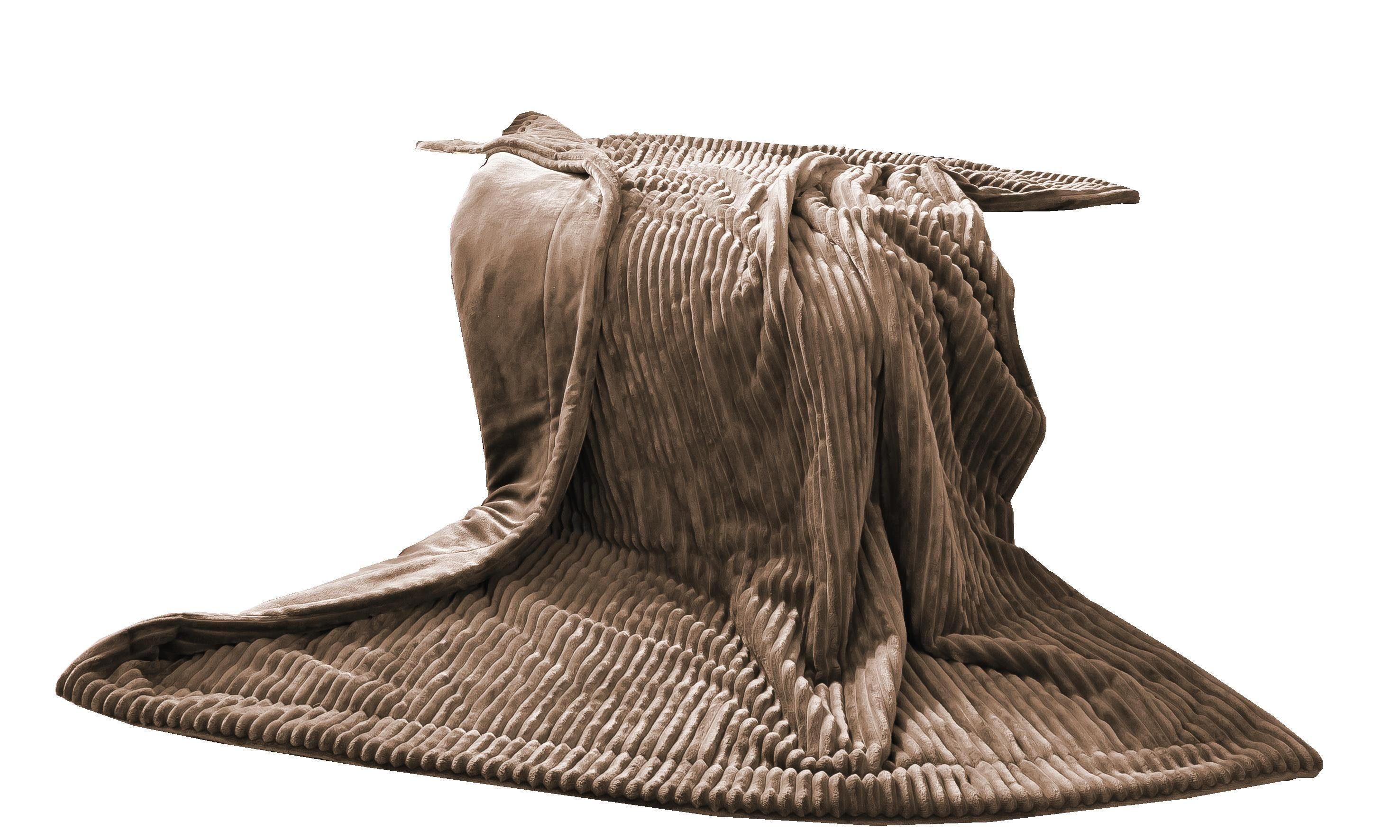 Wohndecke Cordoptik, Gözze, mit Glanzeffekt, Kuscheldecke