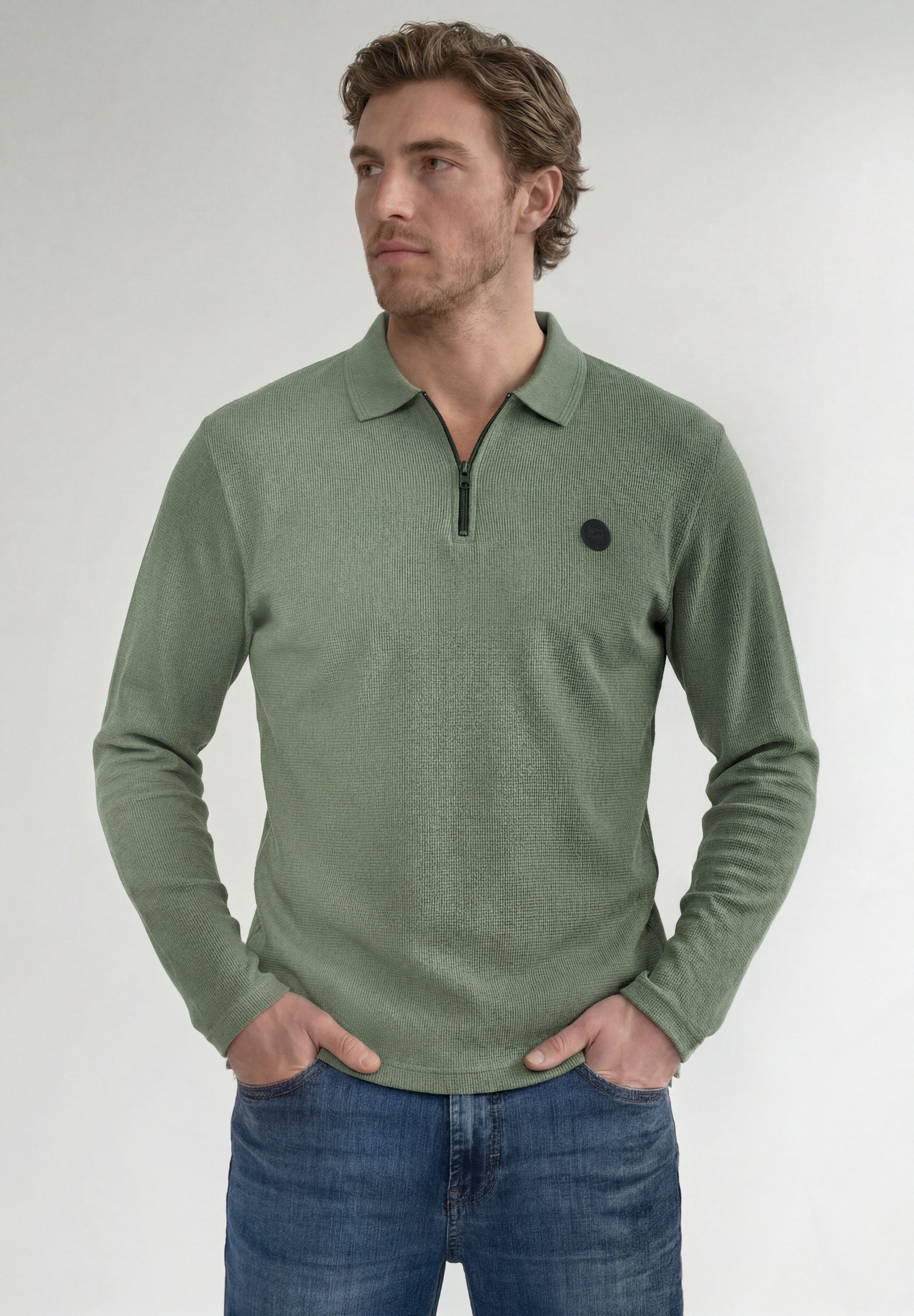 STREET ONE MEN Poloshirt aus Baumwolle mit Stretchante