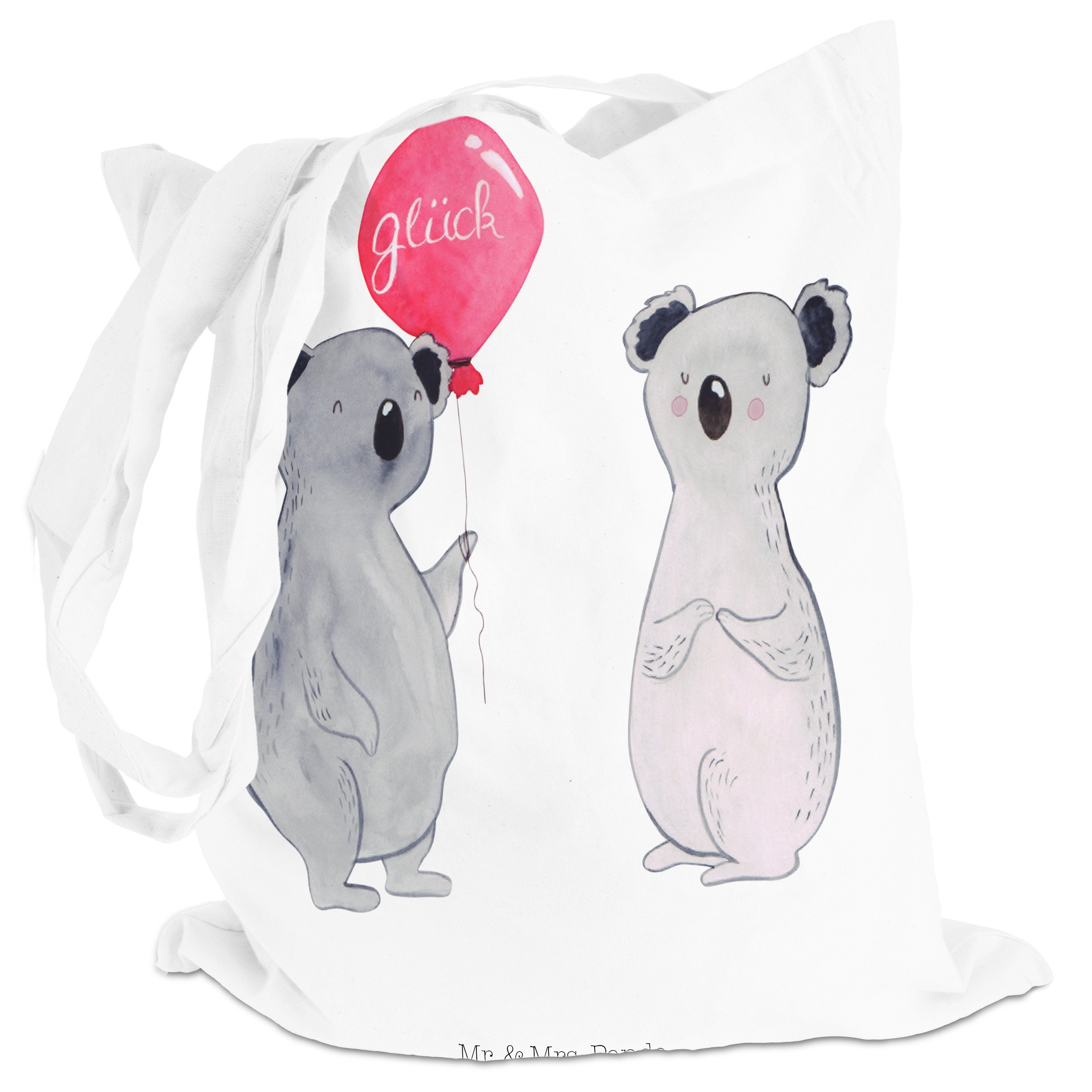 - Koalabär, (1-tlg) Mr. Tragetasche Ei Panda - & Koala Geschenk, Weiß Mrs. Luftballon Party, Beuteltasche,