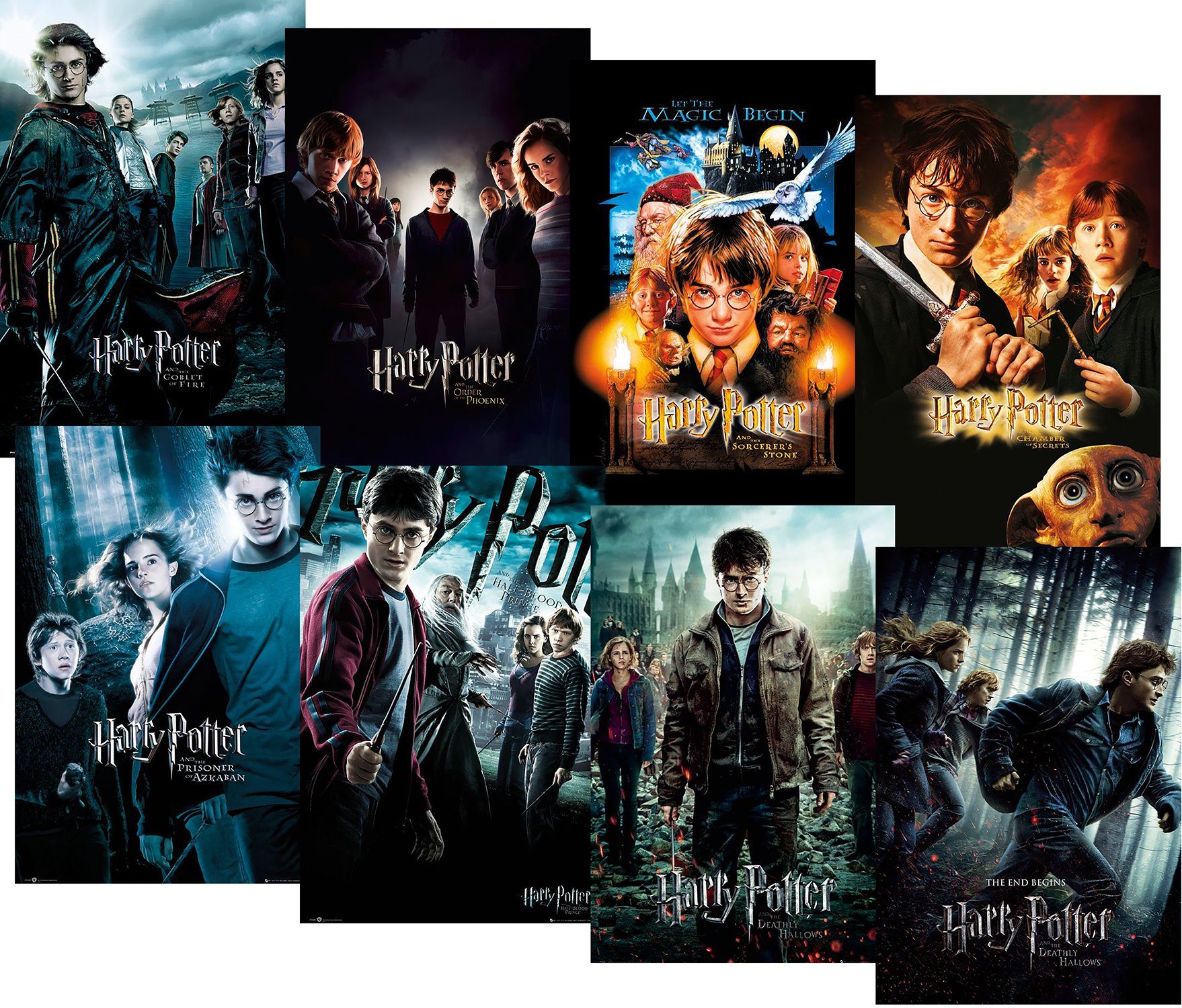 Harry Potter Poster Harry Potter Poster 8erSet Filmposter 1-8 61 x 91,5 cm