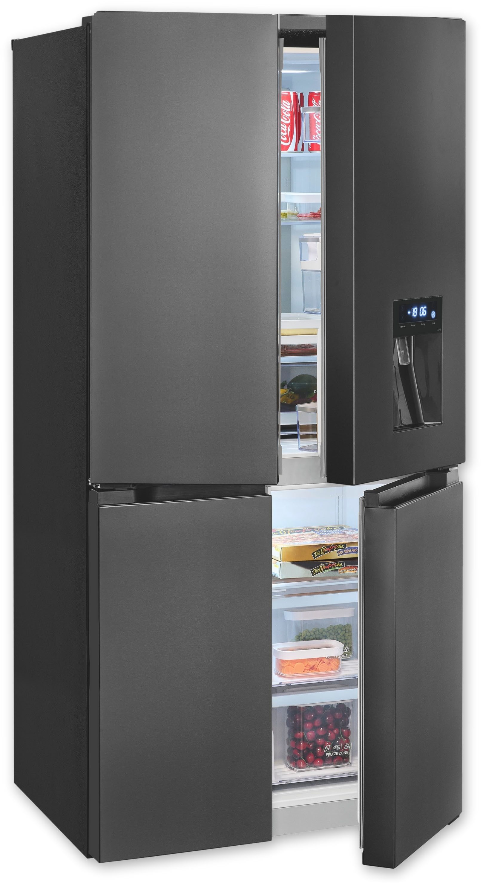 exquisit Multi Door MD430-100-WS-202E inoxlook-az MD430-100-WS-202E inoxlook-az, 183 cm hoch, 83,6 cm breit