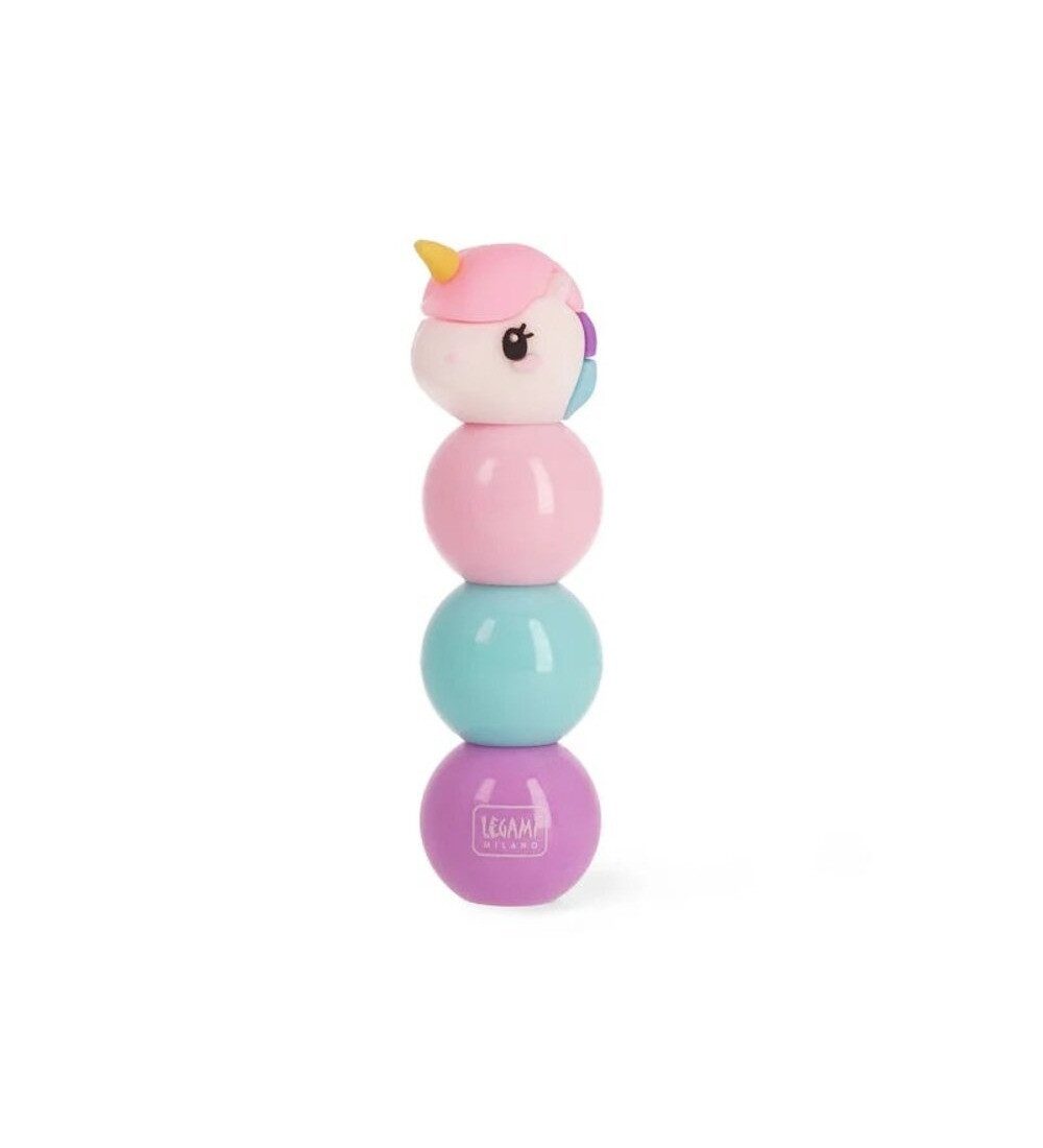 Marker 3-in-1 Textmarker Einhorn pink/türkis/lila 11 cm Legami