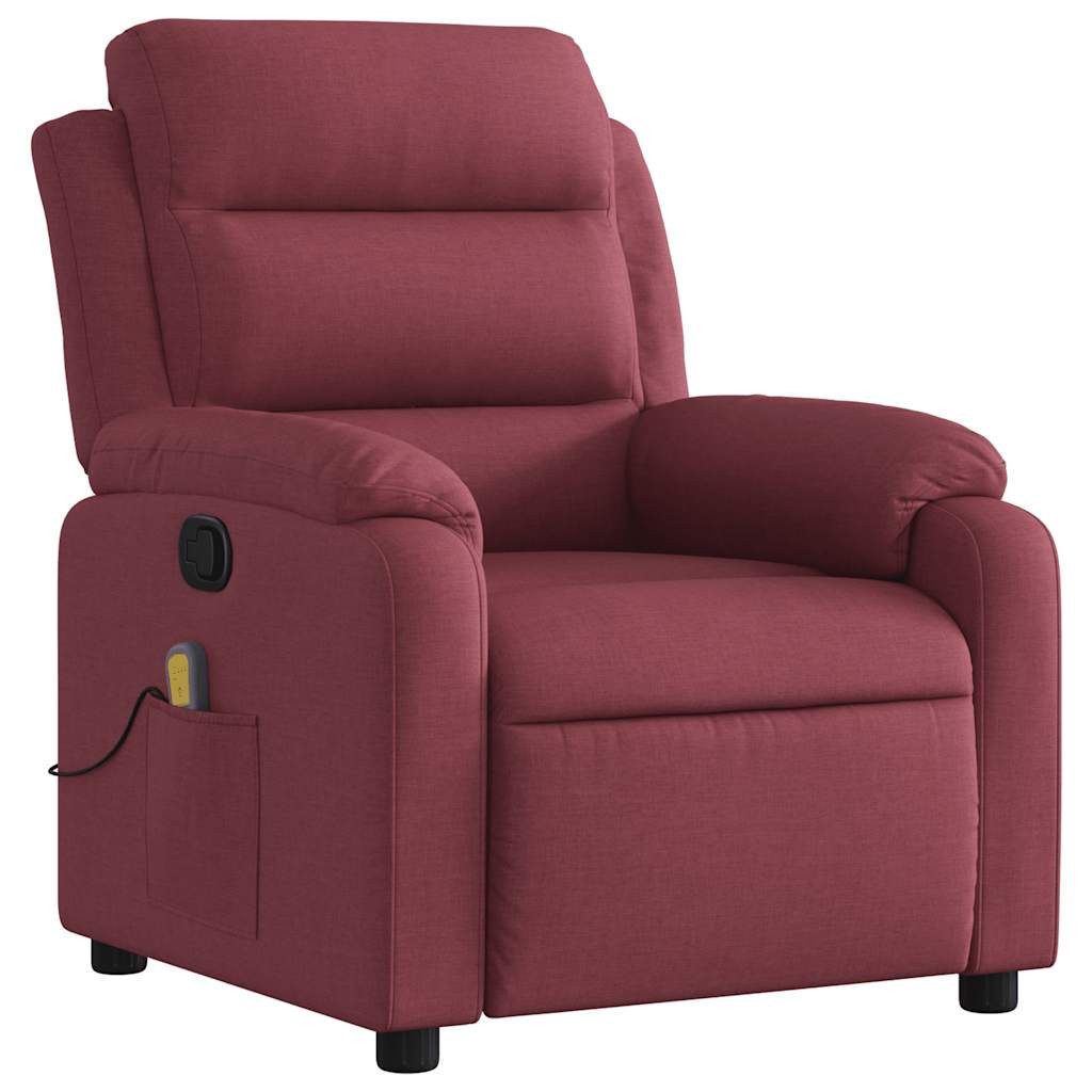 vidaXL Sessel Massagesessel Weinrot Stoff (1-St) günstig online kaufen