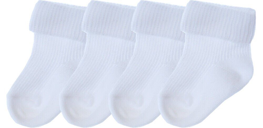 Söckchen Pack Socken 4er Socken weiße Baby Bortini La Erstlingssocken