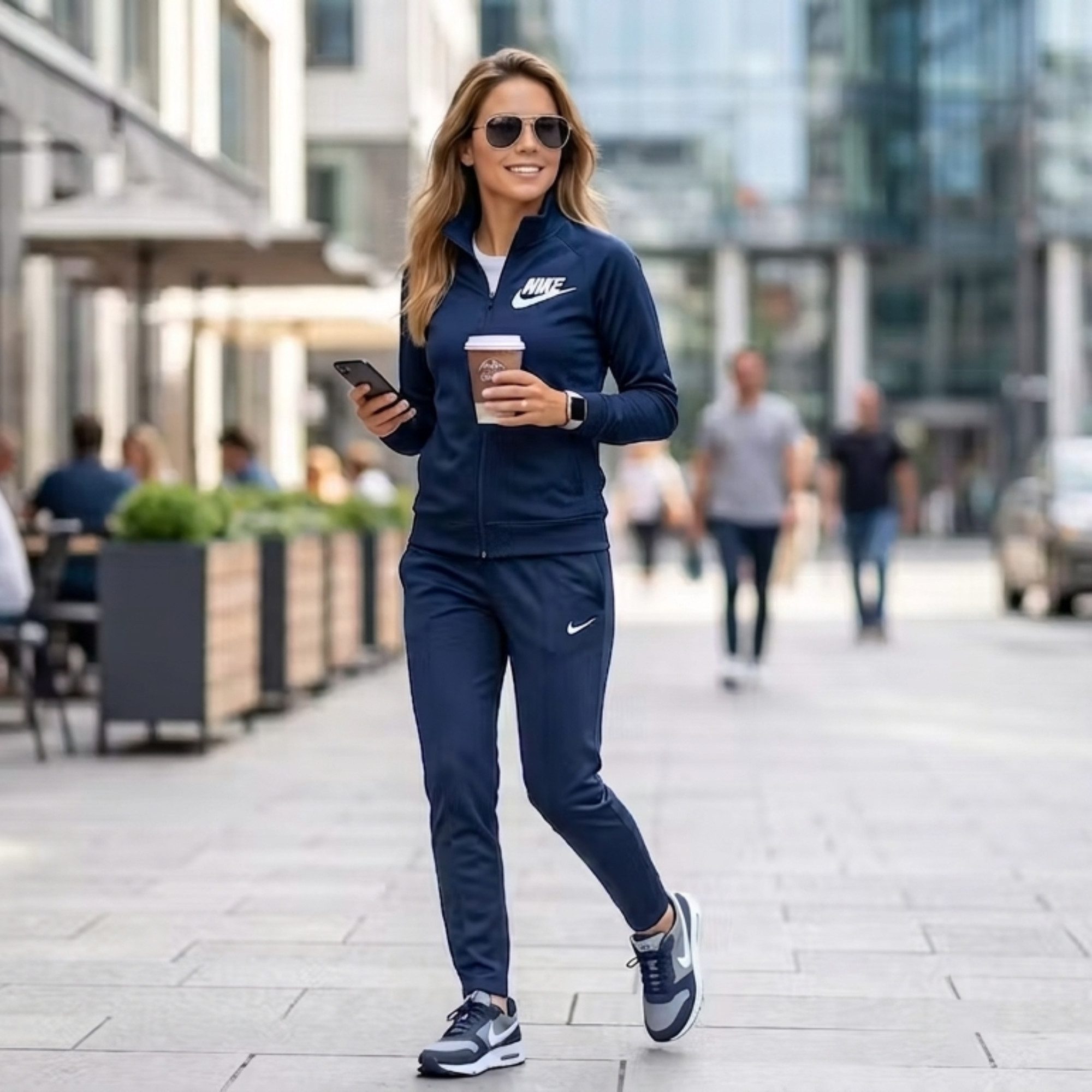 Kaiser24 Sportanzug Nike Sportanzug Damen, Fleece-Innenseite für maximalen Komfort (Set, 2-teilig)