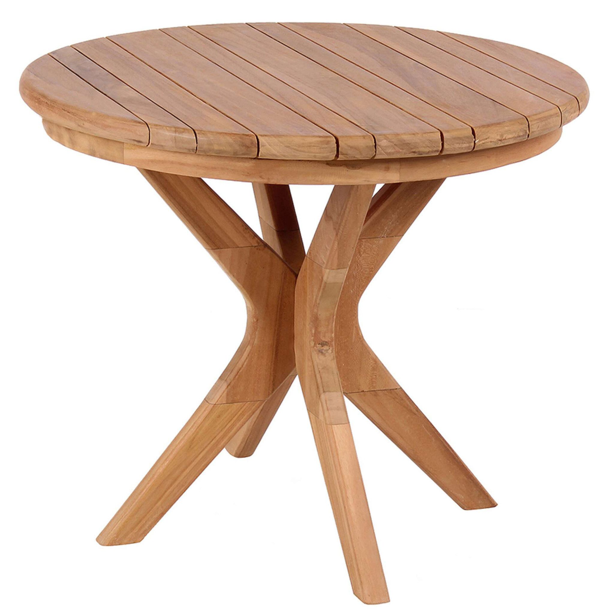 bene living Gartentisch Burton Ø 60 cm - Teakholz, Gartentisch mit runder Tischplatte und stabilem Gestell