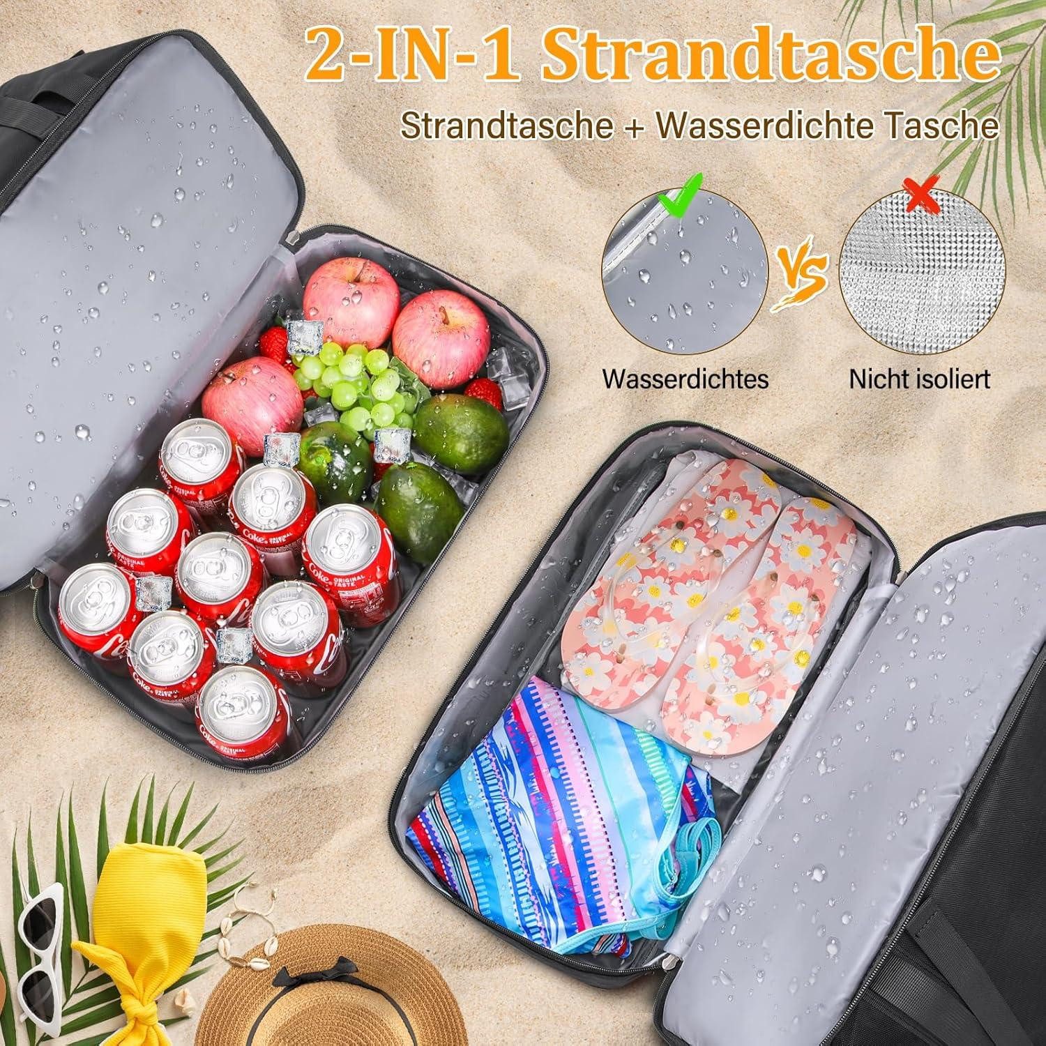LuxusKollektion Strandtasche Strandtasche XXL mit Reißverschluss günstig online kaufen