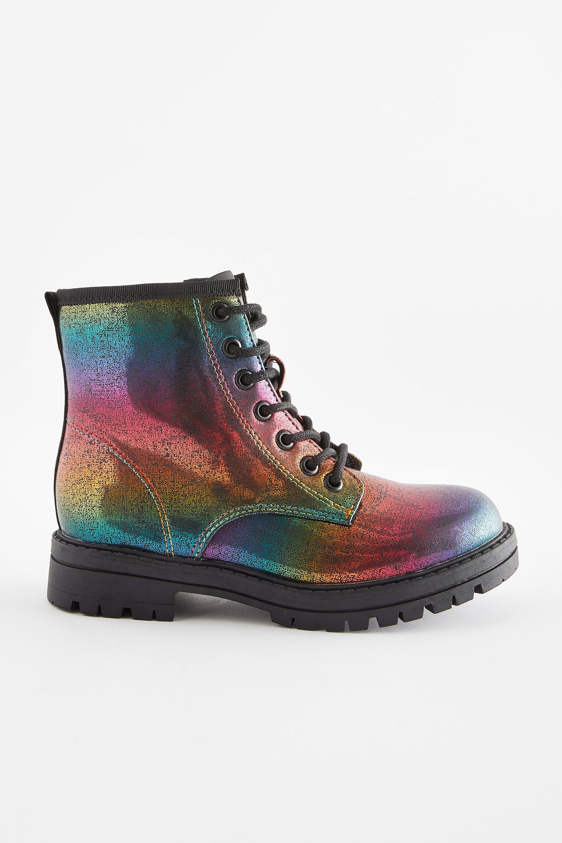 Next Warm gefütterte Schnürstiefel Winterstiefelette (1-tlg) Rainbow Metallic