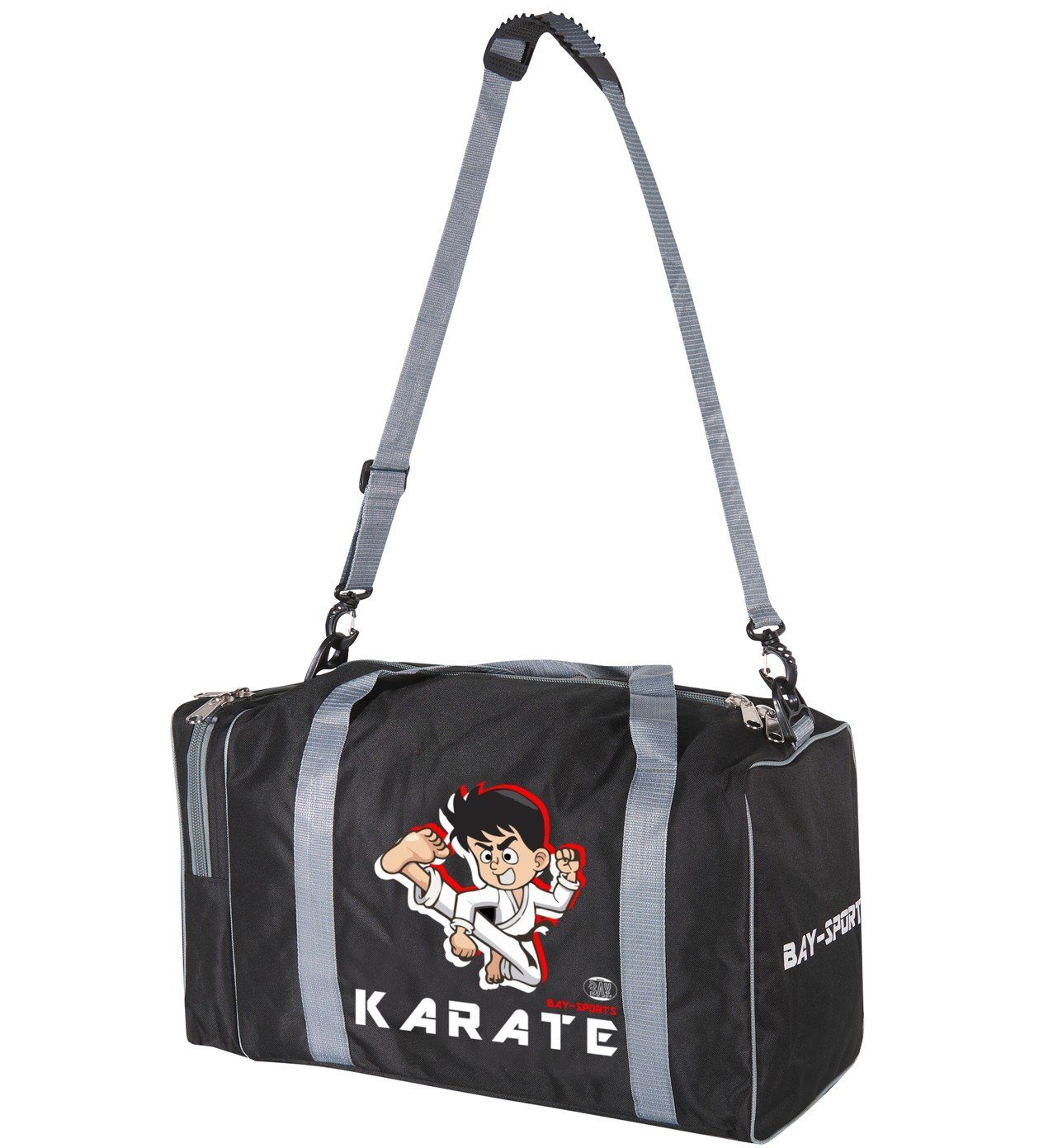 Sporttasche schwarz/grau Sporttasche Kinder 50 BAY-Sports cm für Karate