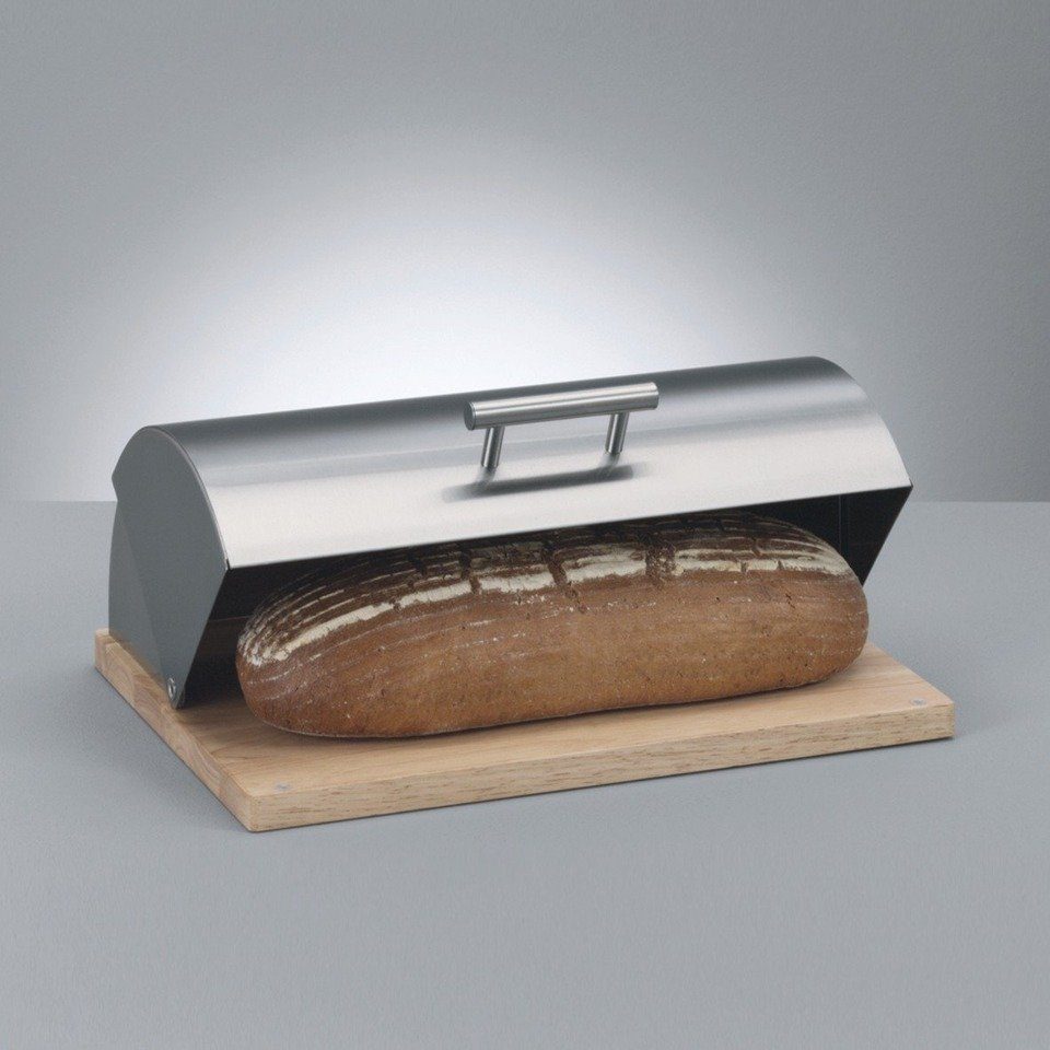 Zeller Present Brotkasten ZELLER, Bkasten, Metall und Gummibaum, rostfreier Stahl, (einzeln, 0-tlg., einzeln)