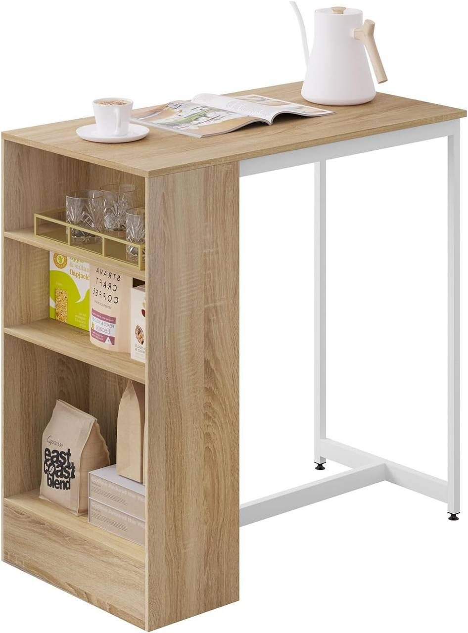 Woltu Bartisch (1-St), mit 3 Regalfächern, günstig online kaufen