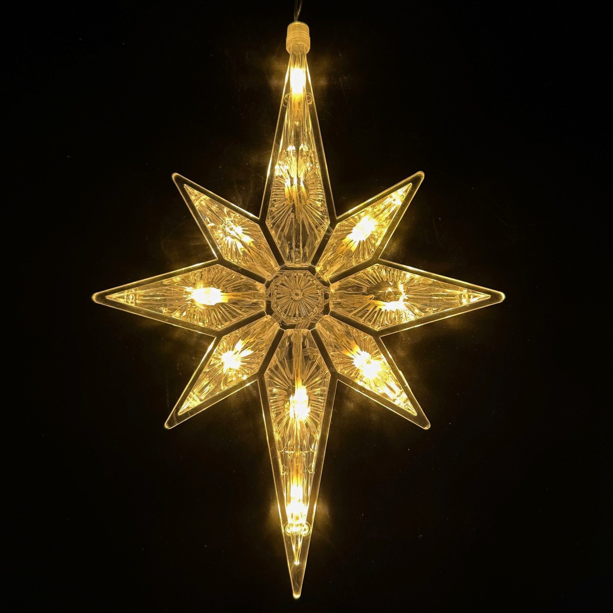 Online-Fuchs LED Stern 4 Sterne für Weihnachten zum Aufhängen mit Saugnapf- Fensterdeko, 10 LEDs pro Stern, Warmweiß oder Farbwechsel wählbar, inklusive 6-Stunden Timerfunktion