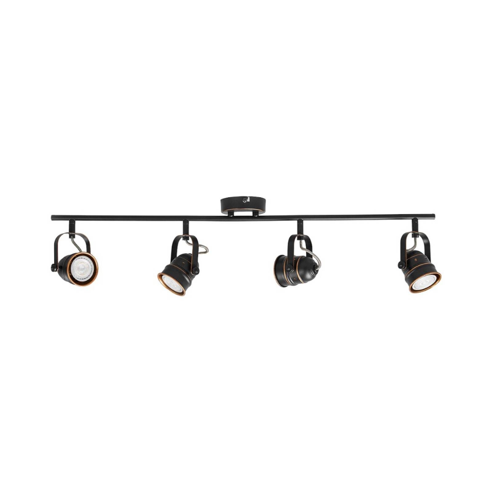 Lindby Deckenleuchten Leonor, Metall, Schwarz IP20, 4 x 10 W LED