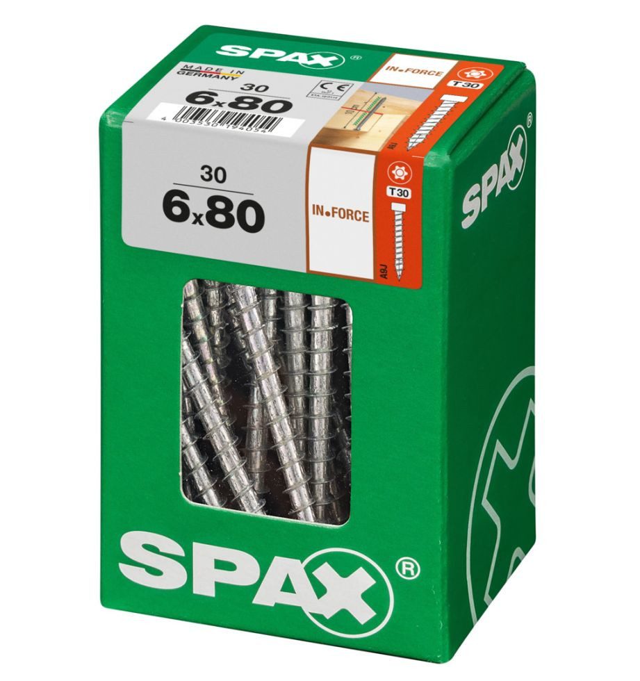 SPAX Holzbauschraube Spax Holzbauschrauben 6.0 x 80 mm TX 30 - 30 Stk.