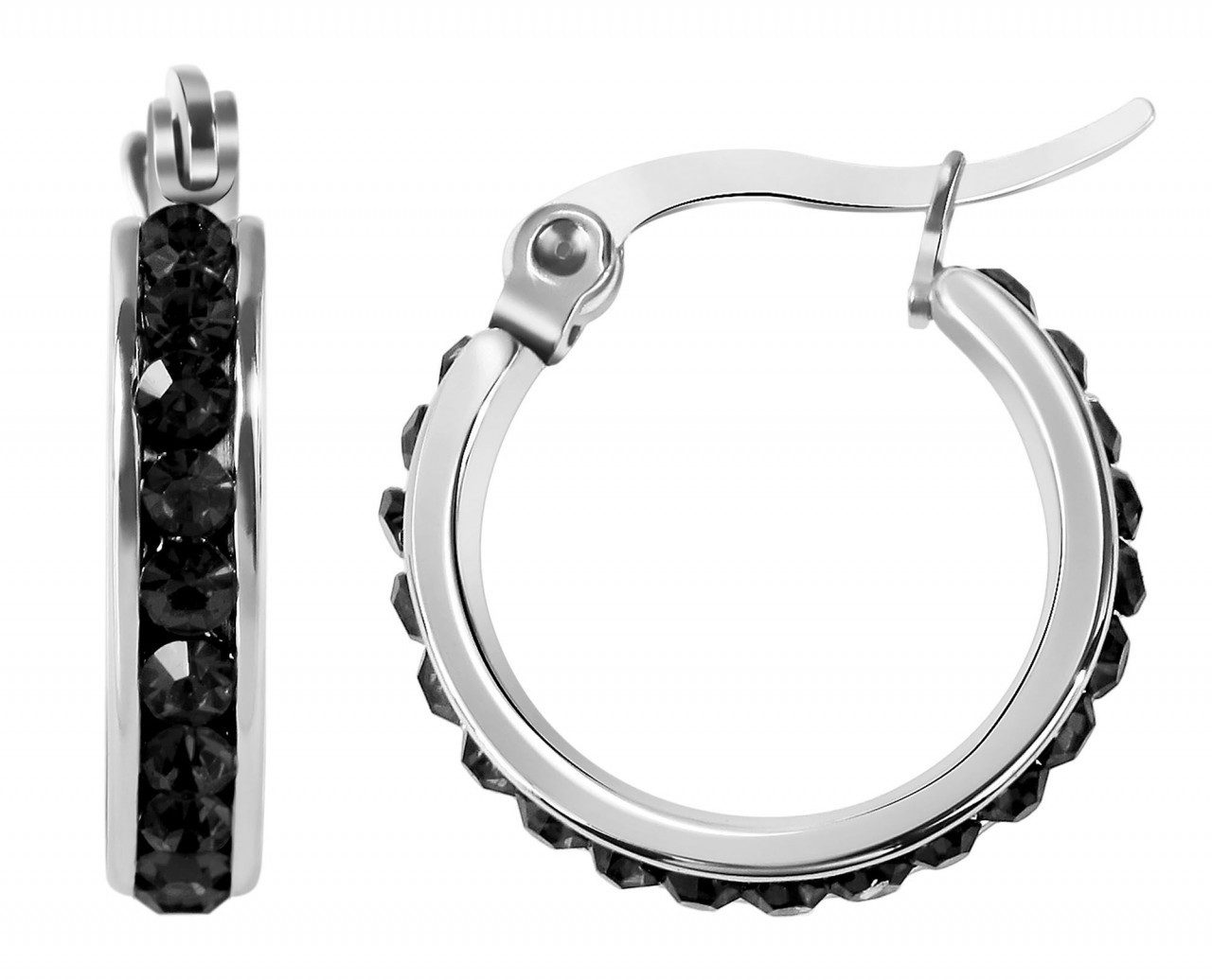 Paar Creolen Neuheit 2025 - Damen Creolen aus Edelstahl und Strass