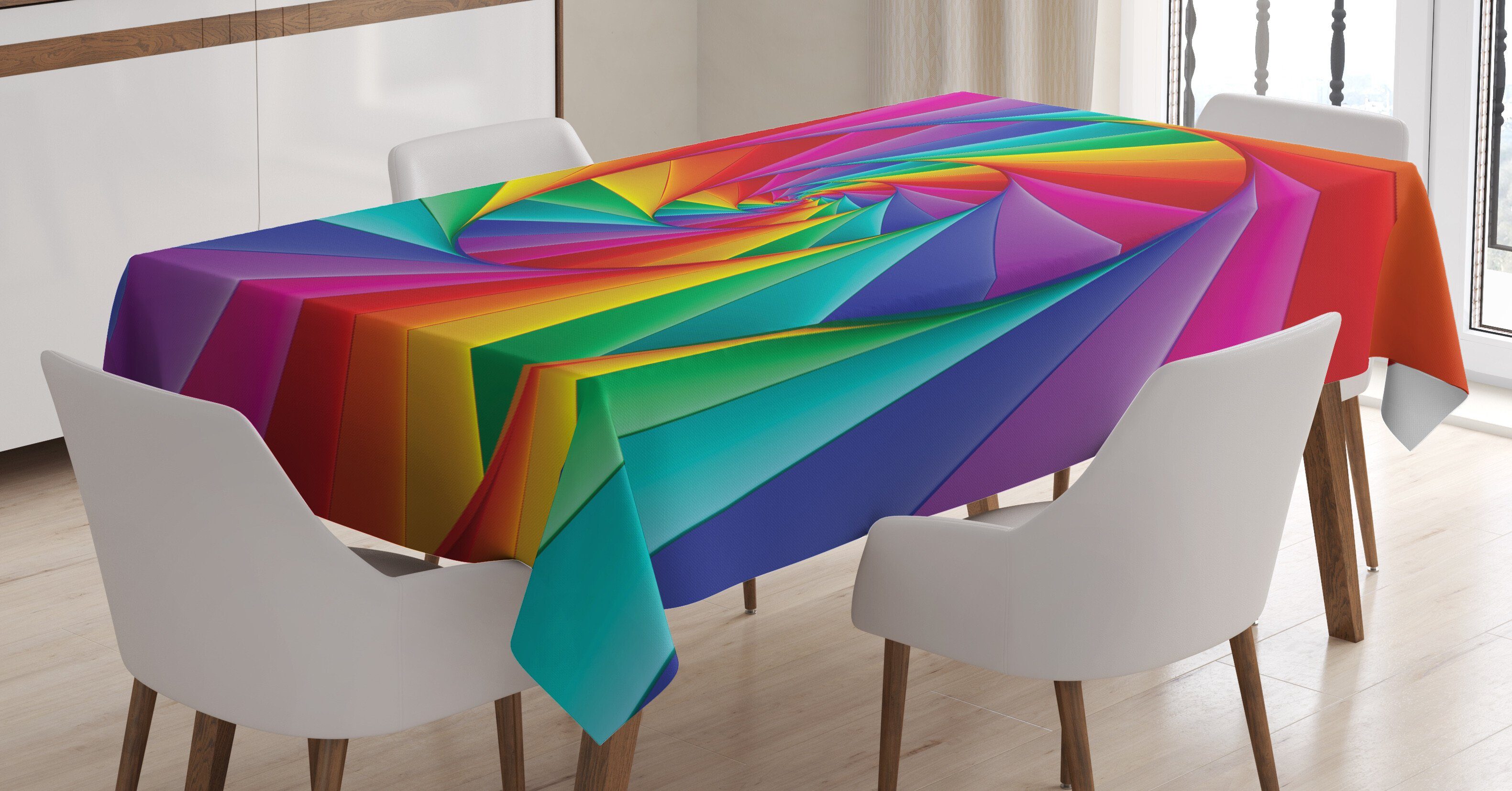 Abakuhaus Tischdecke Farbfest Waschbar Für den Außen Bereich geeignet Klare Farben, trippy Abstrakte Kunst Vivid-Strudel