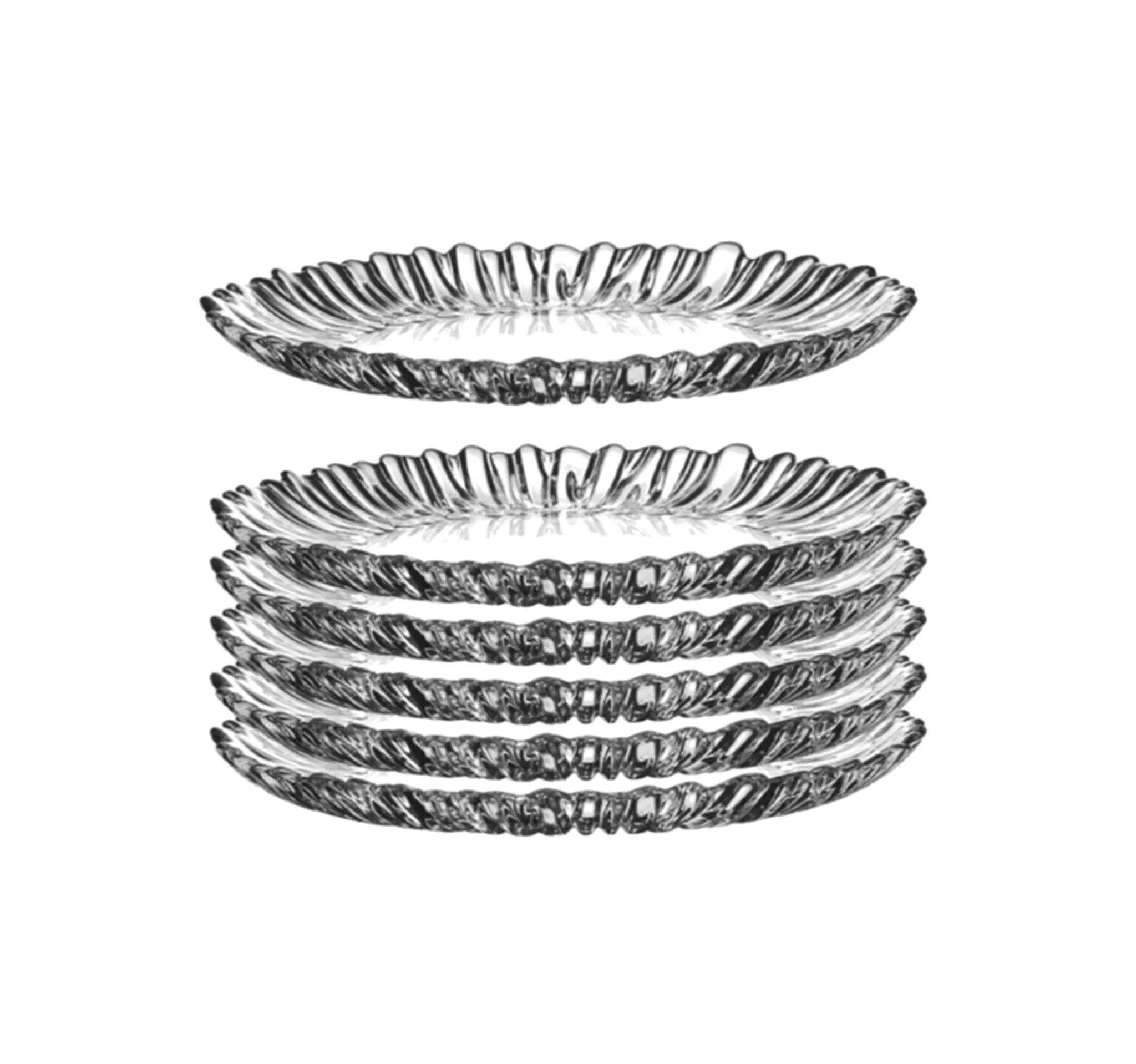 Pasabahce Tafelservice Aurora (6-tlg), Glas, Vielseitiges Set: 6-teilige Glasplatten als Dessert- und Kuchenteller