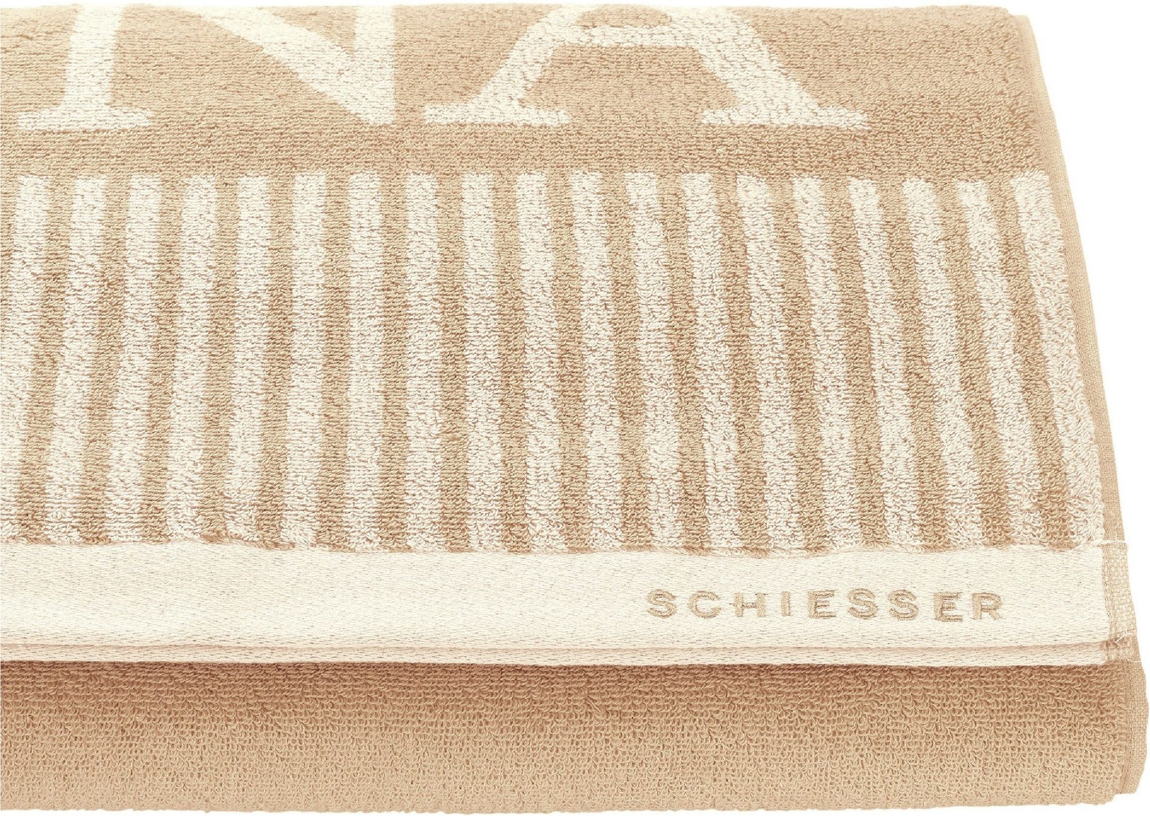 Schiesser Saunatuch Rom aus garngefärbtem, kuschelweichem Baumwollfrottier, Frottier (1-St), OEKO-TEX® MADE IN GREEN