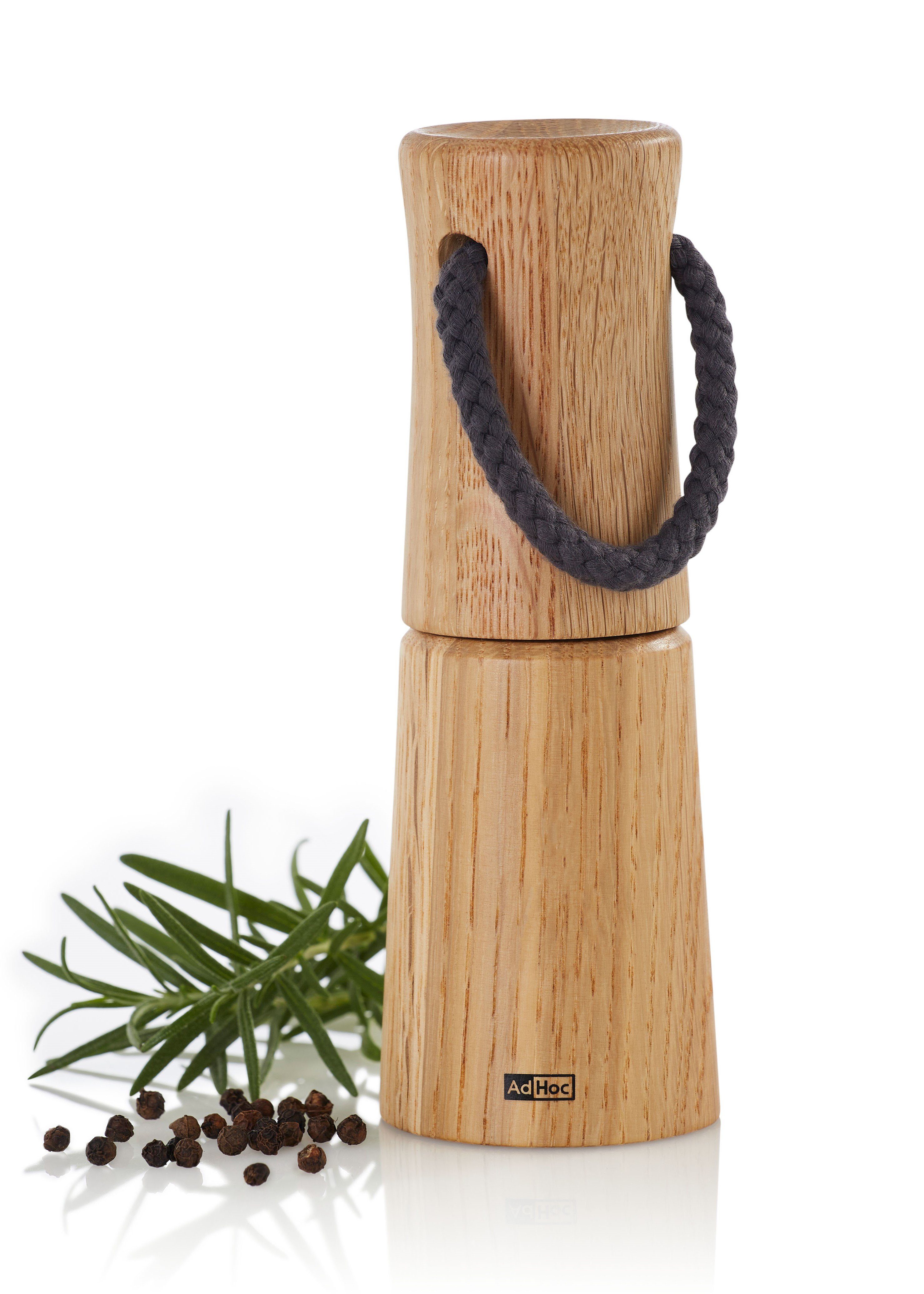 Zassenhaus Pfeffermühle Hannover Aus Eichenholz – 18 Cm Hoch, Keramik-Mahlwerk, Stufenlos Verstellbar