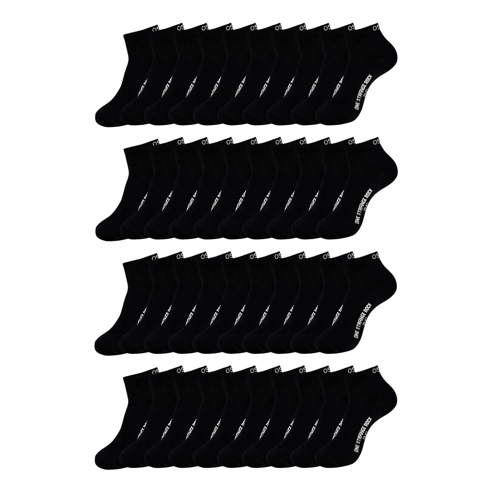 Kurzsocken rock black der One am Bündchen und (20-Paar) Strange Logoschriftzug auf 900 mit Sohle Quarter Rock