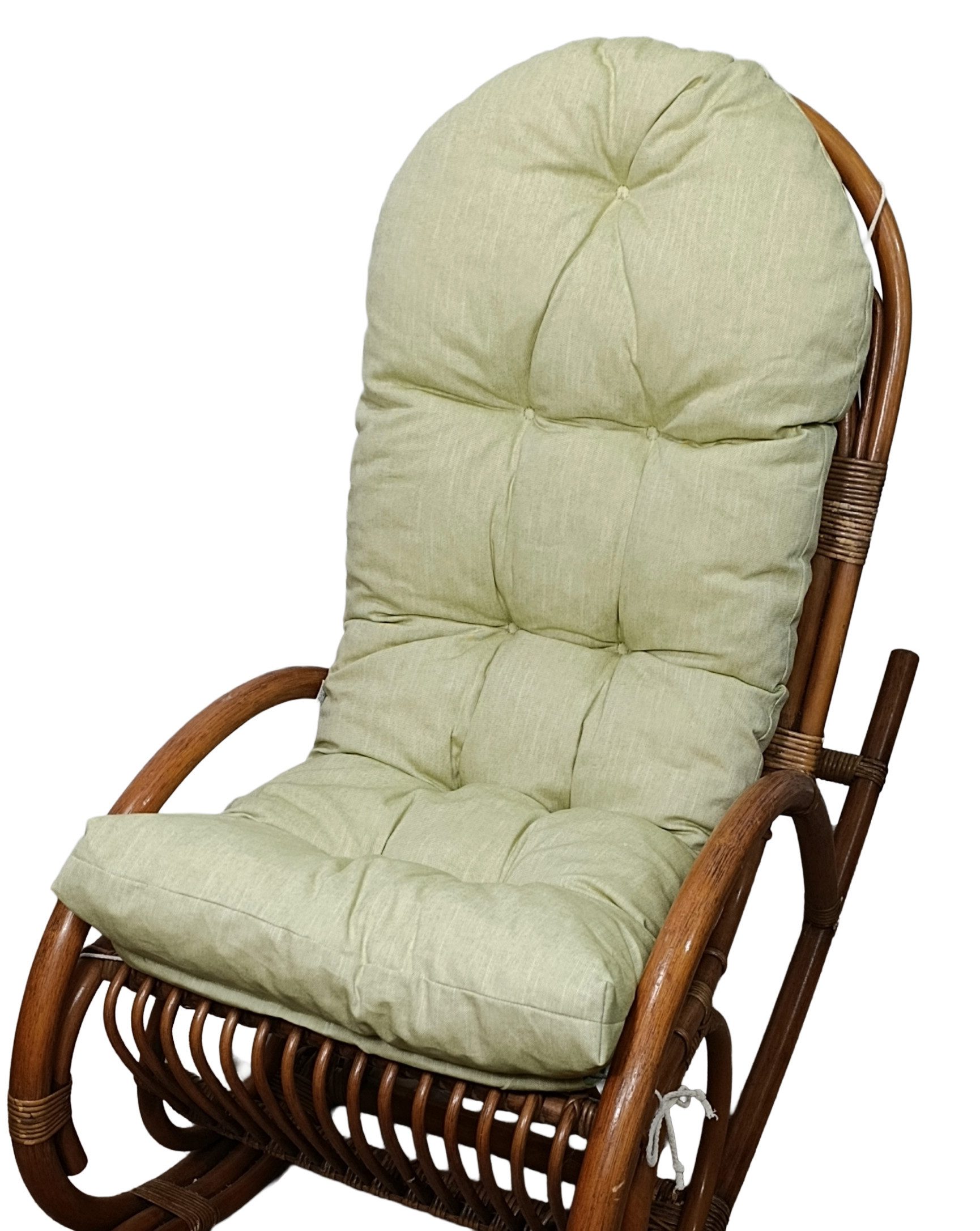 Rattani Polsterauflage Polster, Kissen für Schaukelstuhl, Liegestuhl 125 x 50 x 10 cm, (1 Polster für Schaukelstuhl), Stoff Uni Boheme Verde . Viele weitere Farben lieferbar .