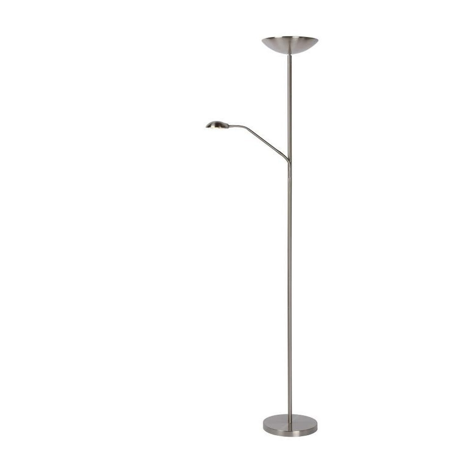 Licht-Erlebnisse Stehlampe SOTUL, LED fest integriert, Warmweiß, LED Metall Dimmer warmweißes Licht 3000 K 2180 lm 180 cm Chrom Modern