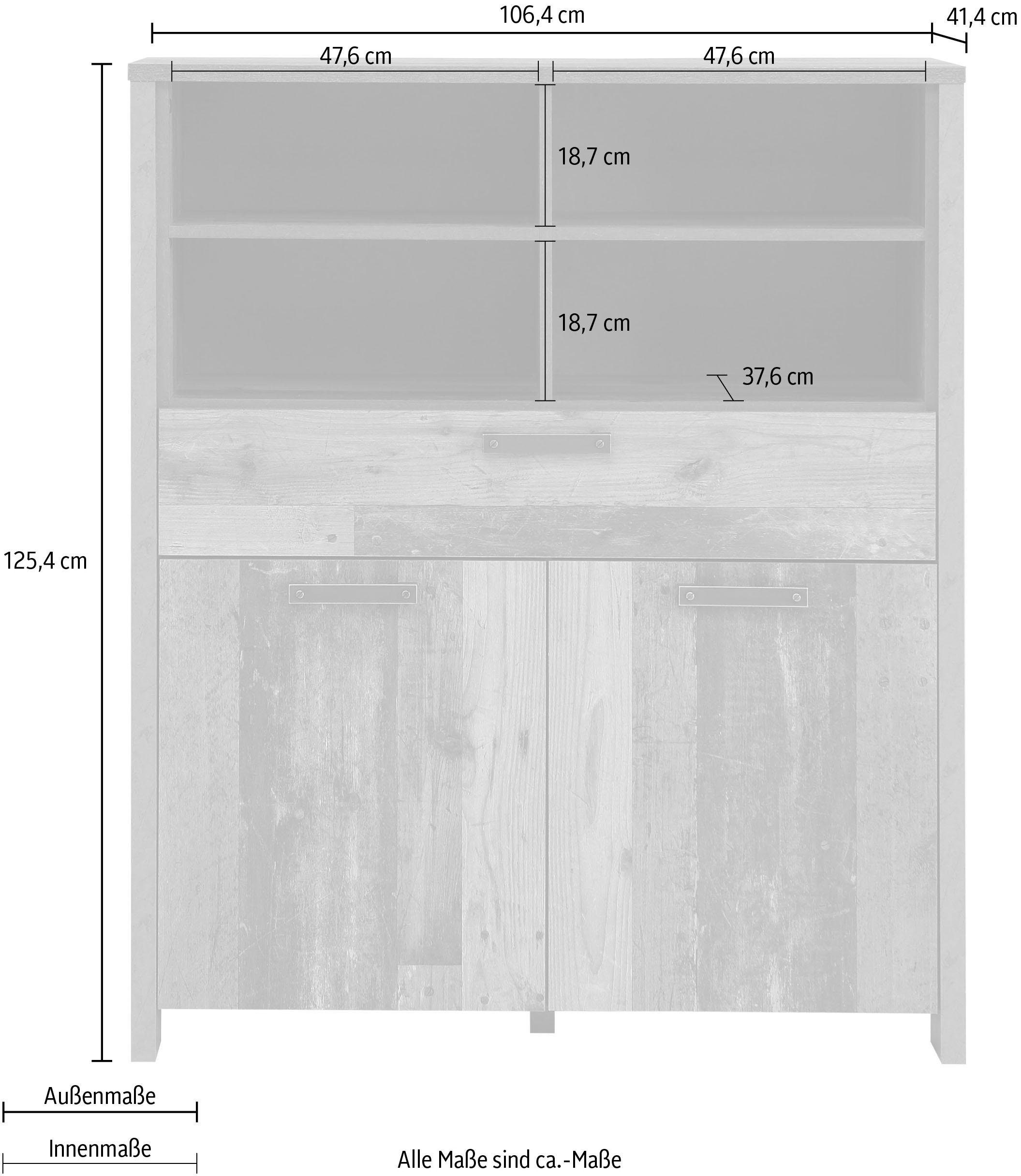 FORTE Highboard Clif, Breite 106 cm