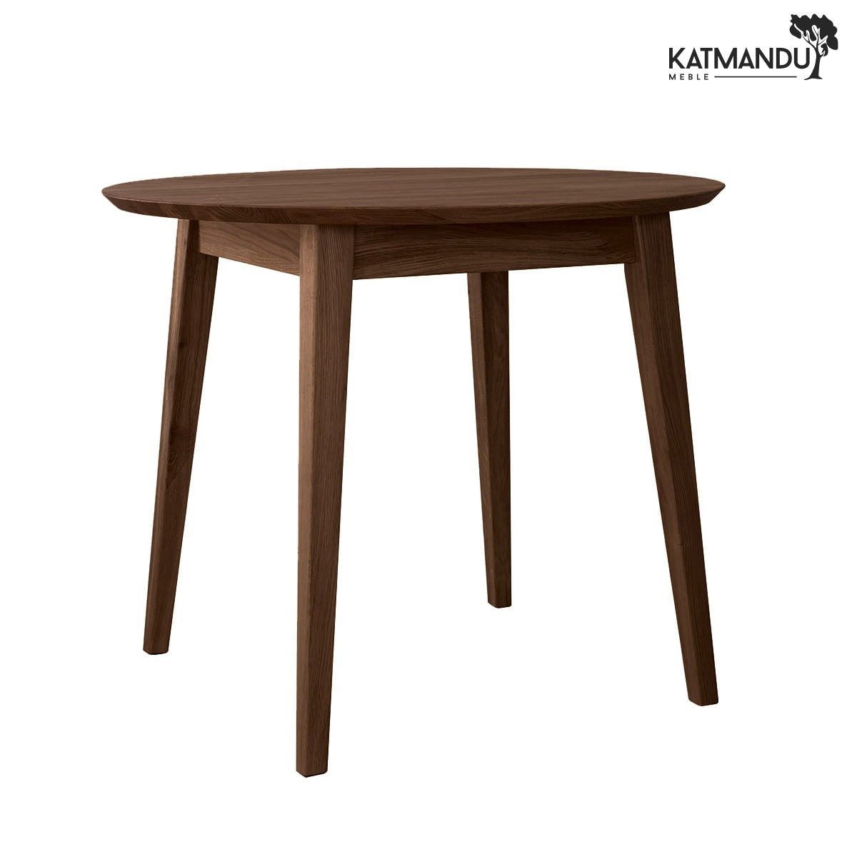 Katmandu Esstisch Orbetello Esstisch rund 90 cm Tabacco – Massives Eichenholz, geölt, 90cm Durchmesser