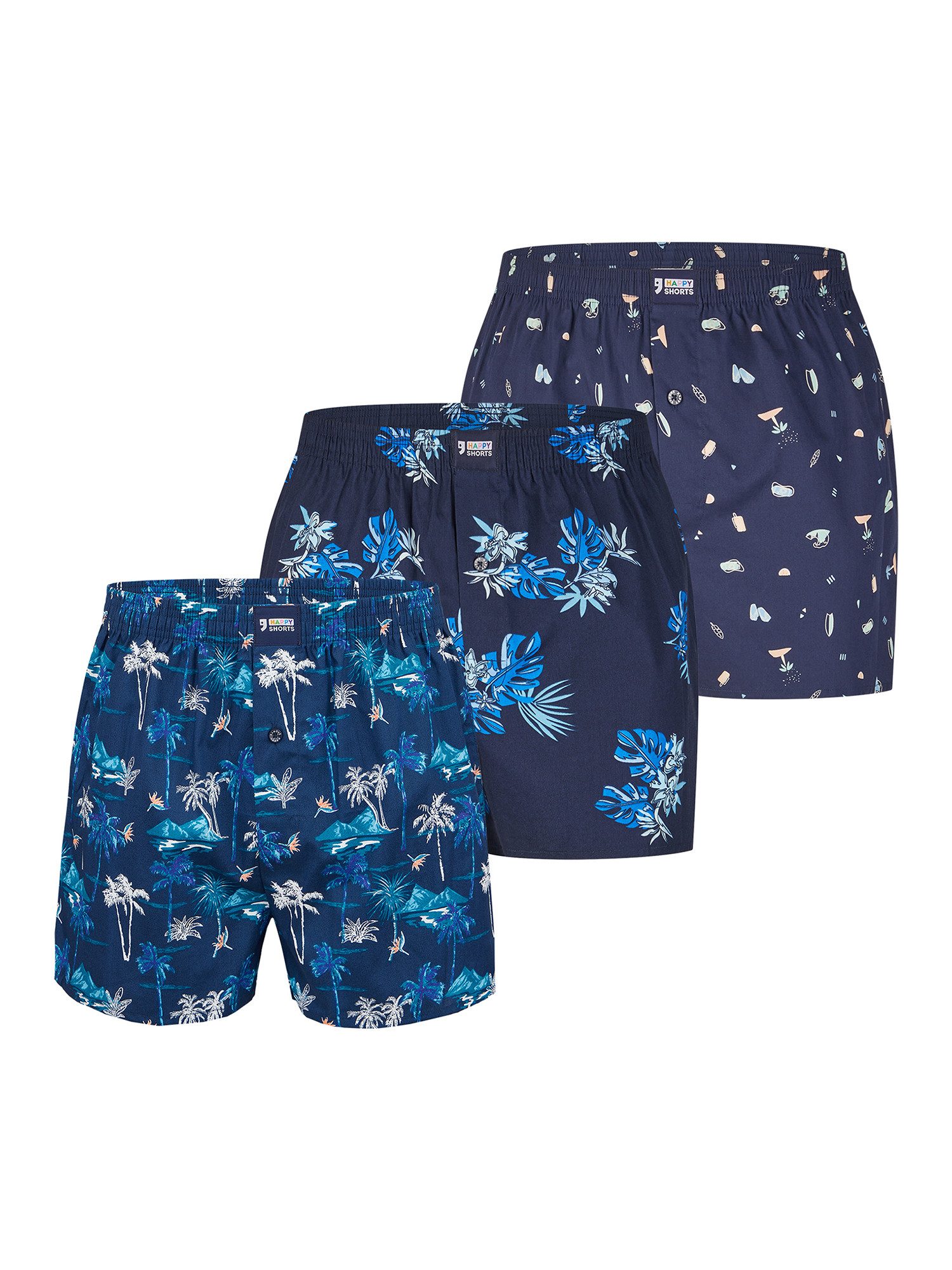 HAPPY SHORTS Boxer Motiv Mix (3-St) Boxershorts, Unterhose, Boxerbriefs