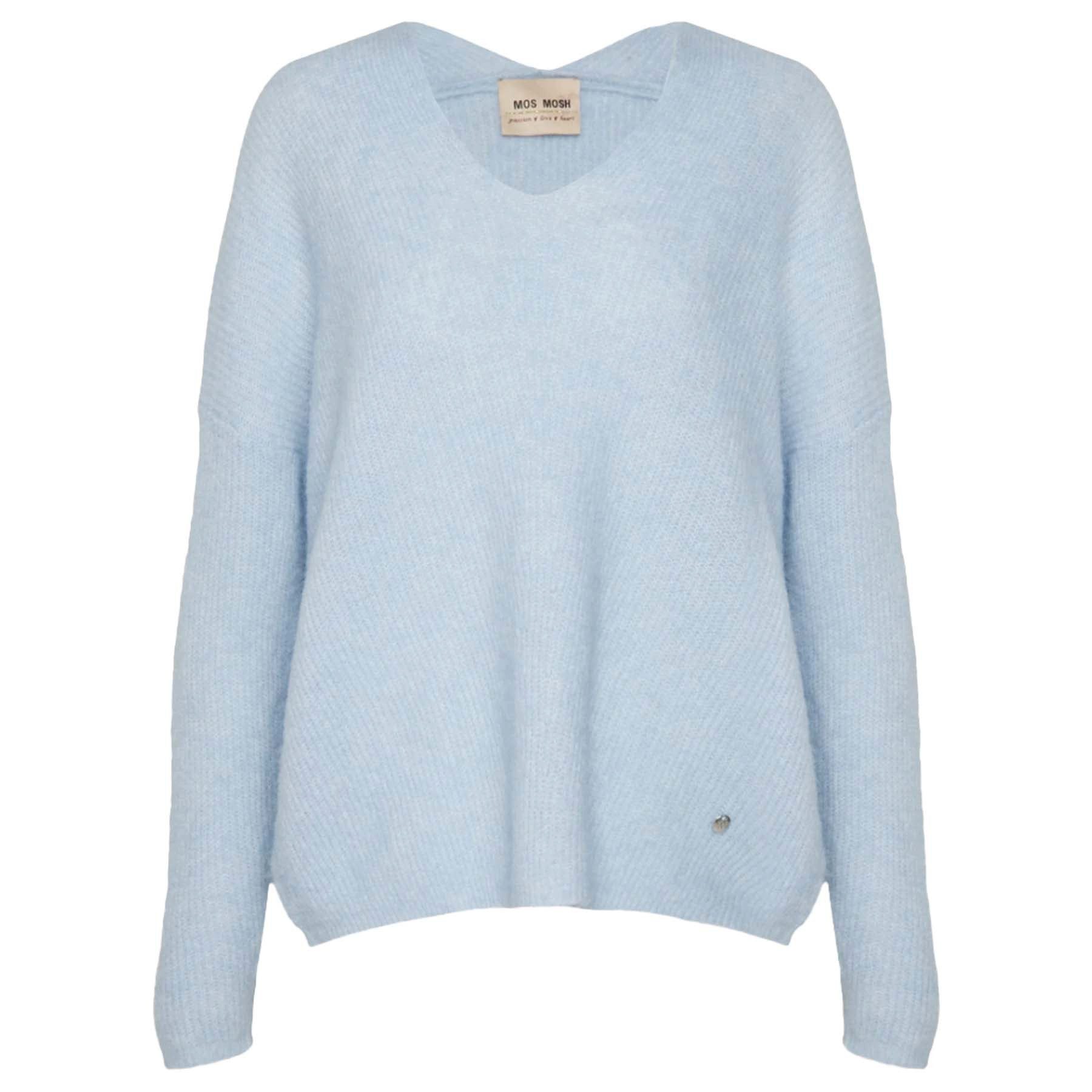 Mos Mosh Strickpullover MOS MOSH Pullover THORA mit Alpaka - Blau