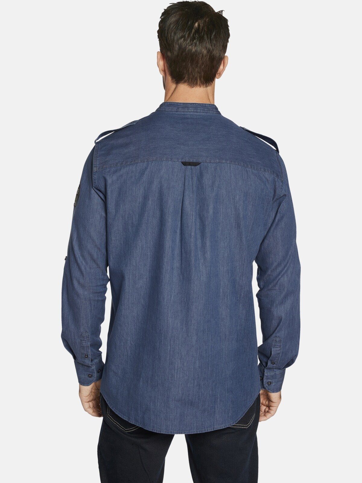 Jan Vanderstorm Langarmhemd BERDE im Used-Look günstig online kaufen
