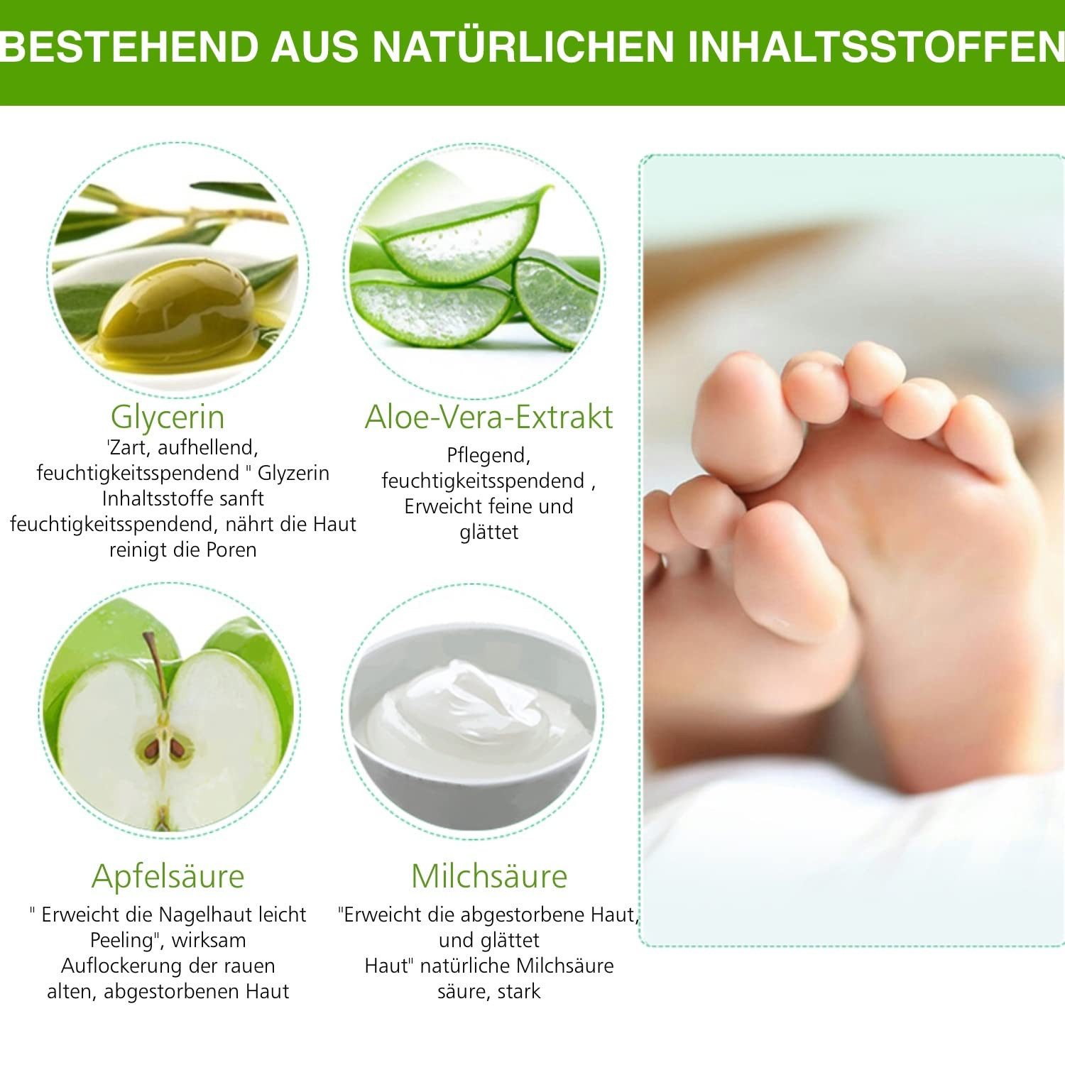 P-Beauty Cosmetic Accessories Fußmaske Hornhautentferner Fusspeeling Socken Fußpflege mit Aloe Vera, 1-tlg.
