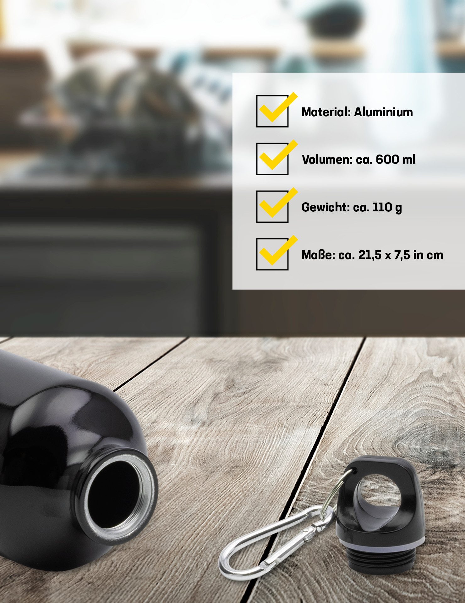 KIRKJUBOUR Trinkflasche KIRKJUBØUR® "Frigus" Outdoor Trinkflasche, spülmaschinenfest, optimal für alle Outdooraktivitäten