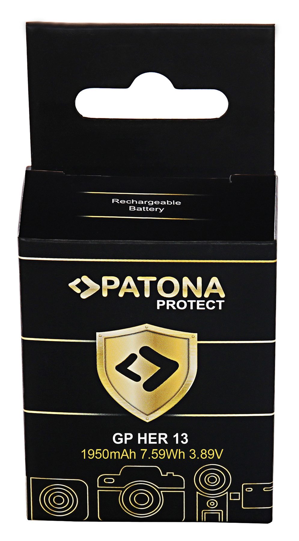 Patona PROTECT Akku für die GoPro Hero 13 Enduro Kamera-Akku kompatibel mit AEBAT-201 1950 mAh (3,89 V), Akku-Gehäuse aus feuerhemmenden V1 Material