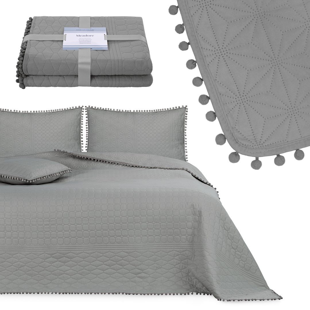 texpot Tagesdecke Wohndecke Pompons und Steppung Wendefunktion