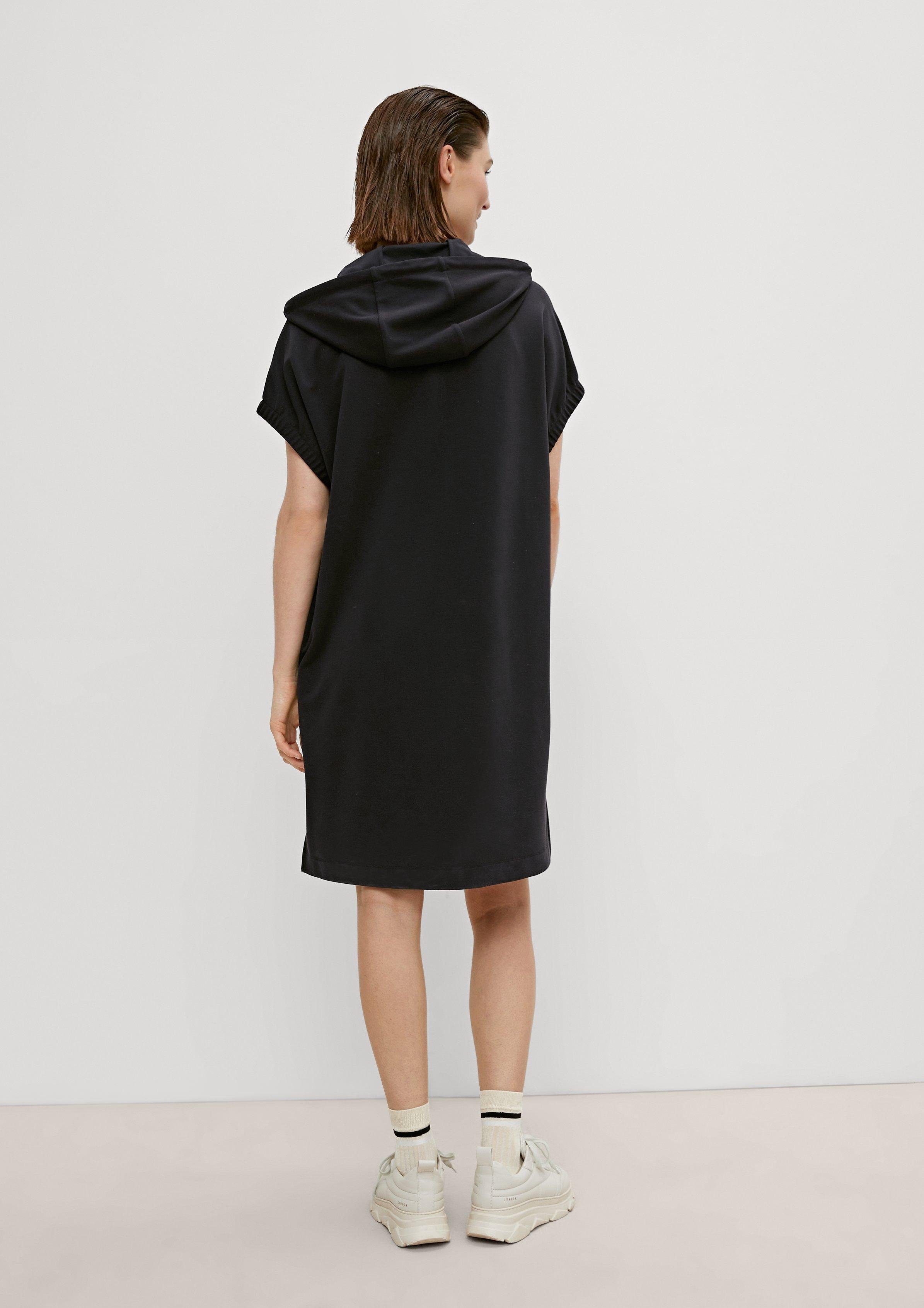 Jersey aus black casual comma Minikleid identity Hoodie-Kleid