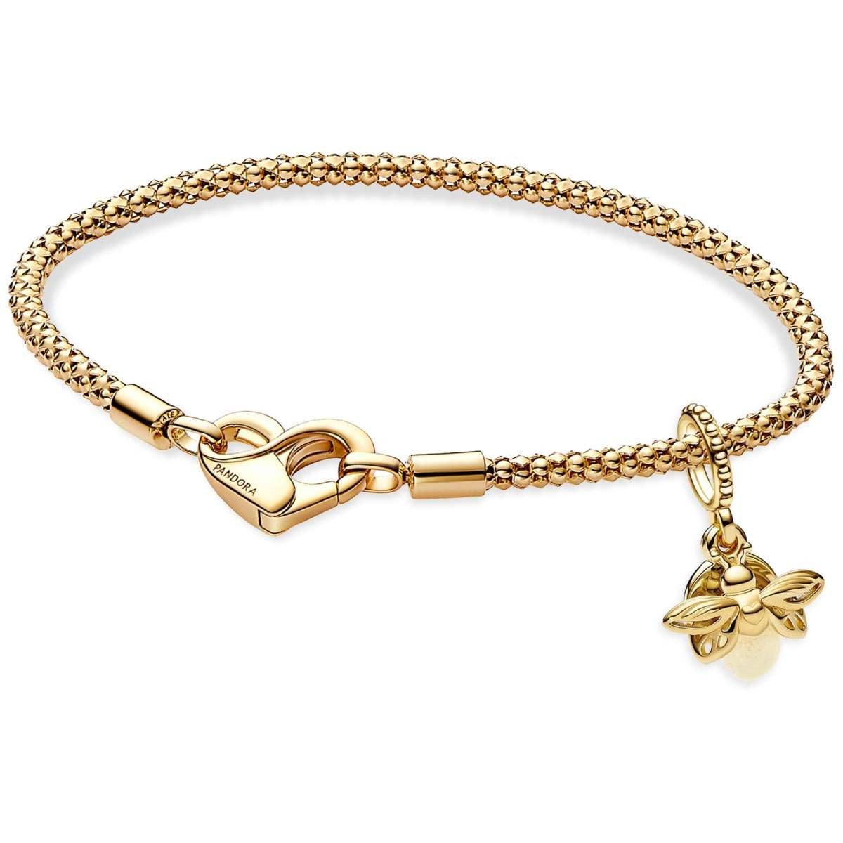 Pandora Armband 68298, Damenarmband Goldfarben Leuchtendes Glühwürmchen Geschenkset
