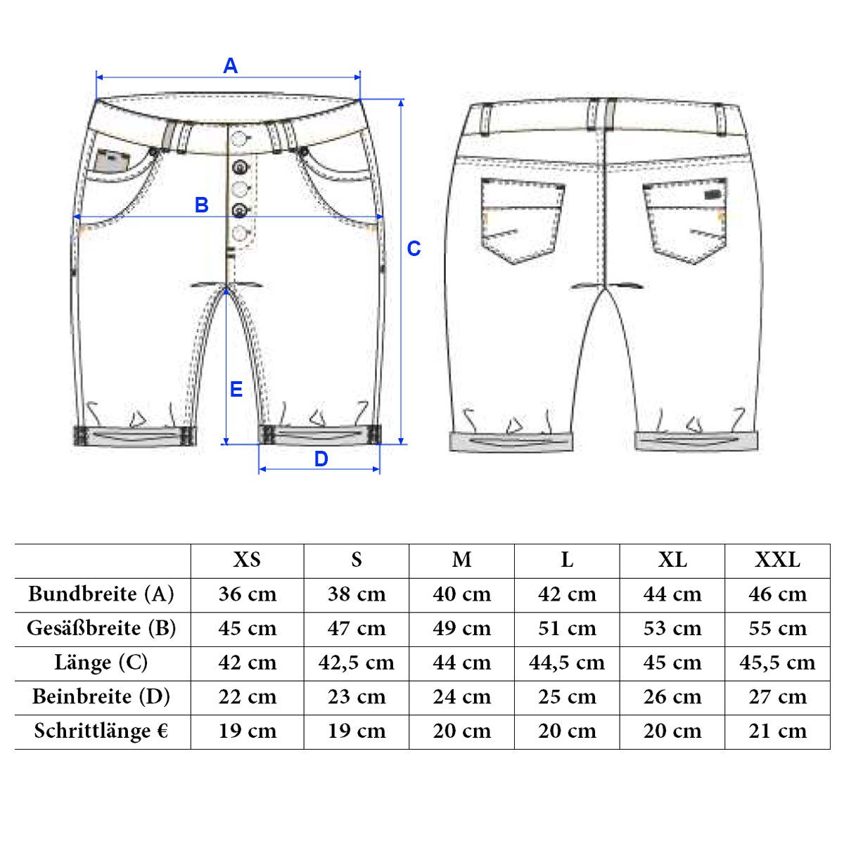 SUBLEVEL Shorts Damen Bermudas kurze Hose Baumwolle Jeans Sommer Chino Stoff